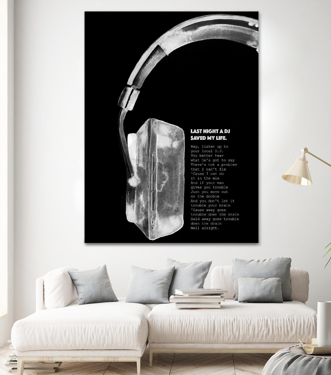 Last Night a DJ (Black) by Mercedes Lopez Charro on GIANT ART