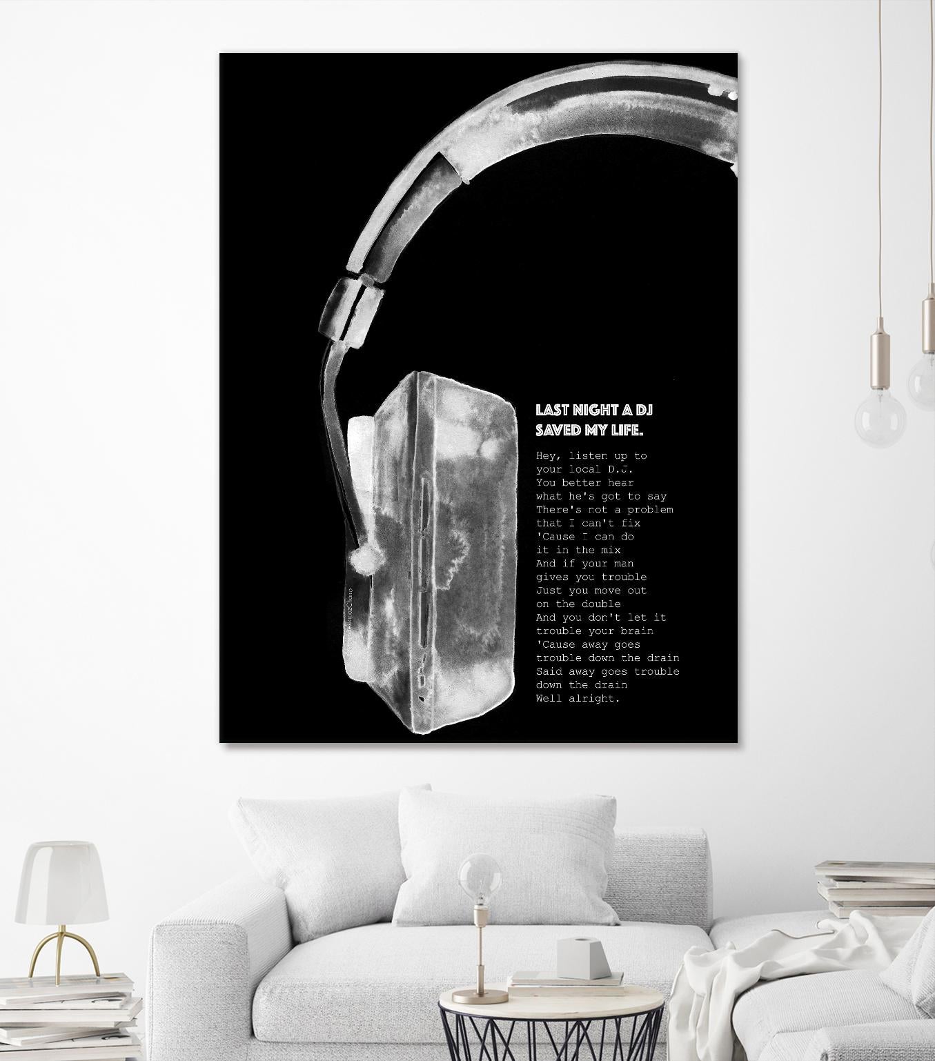 Last Night a DJ (Black) by Mercedes Lopez Charro on GIANT ART