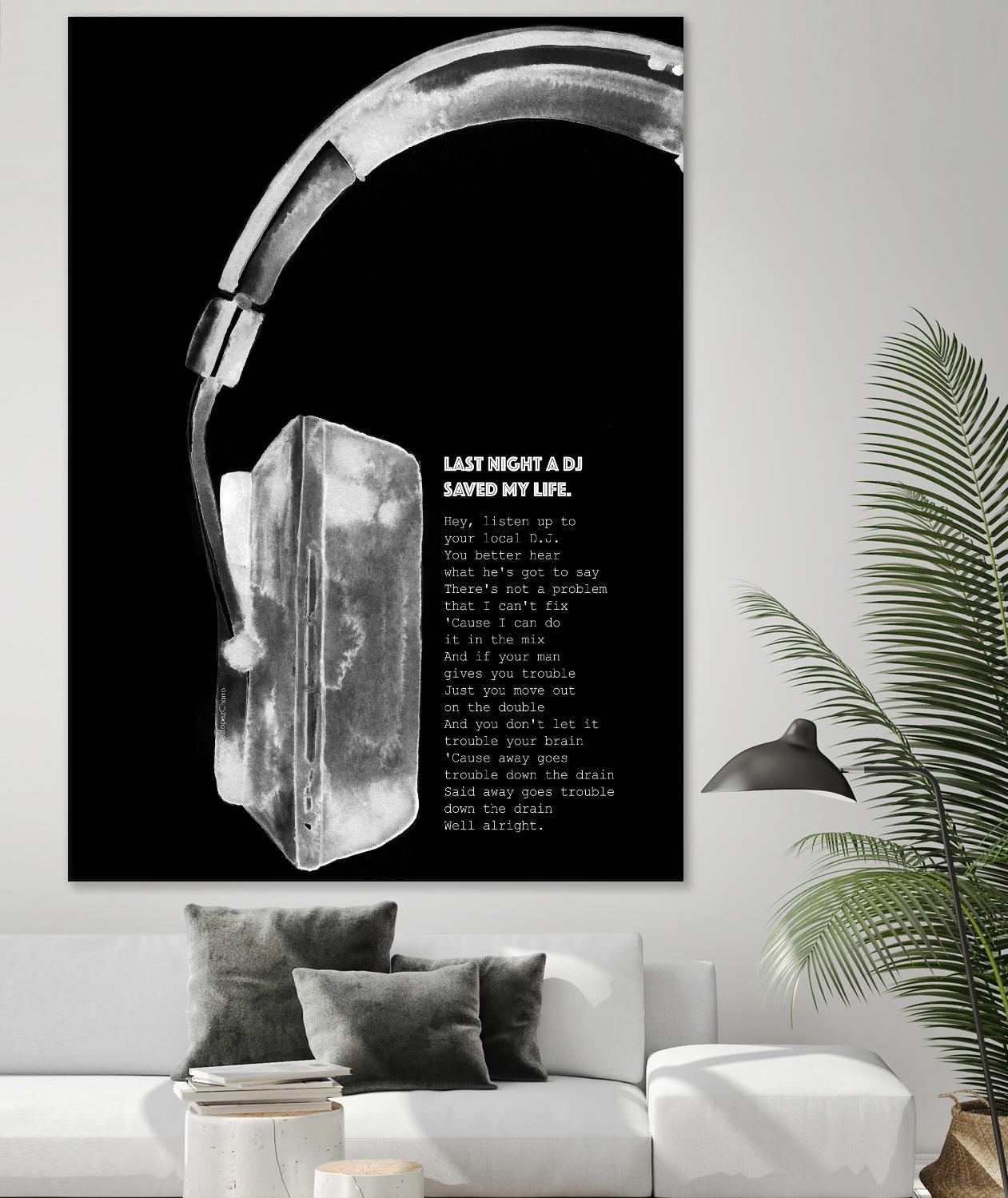 Last Night a DJ (Black) by Mercedes Lopez Charro on GIANT ART