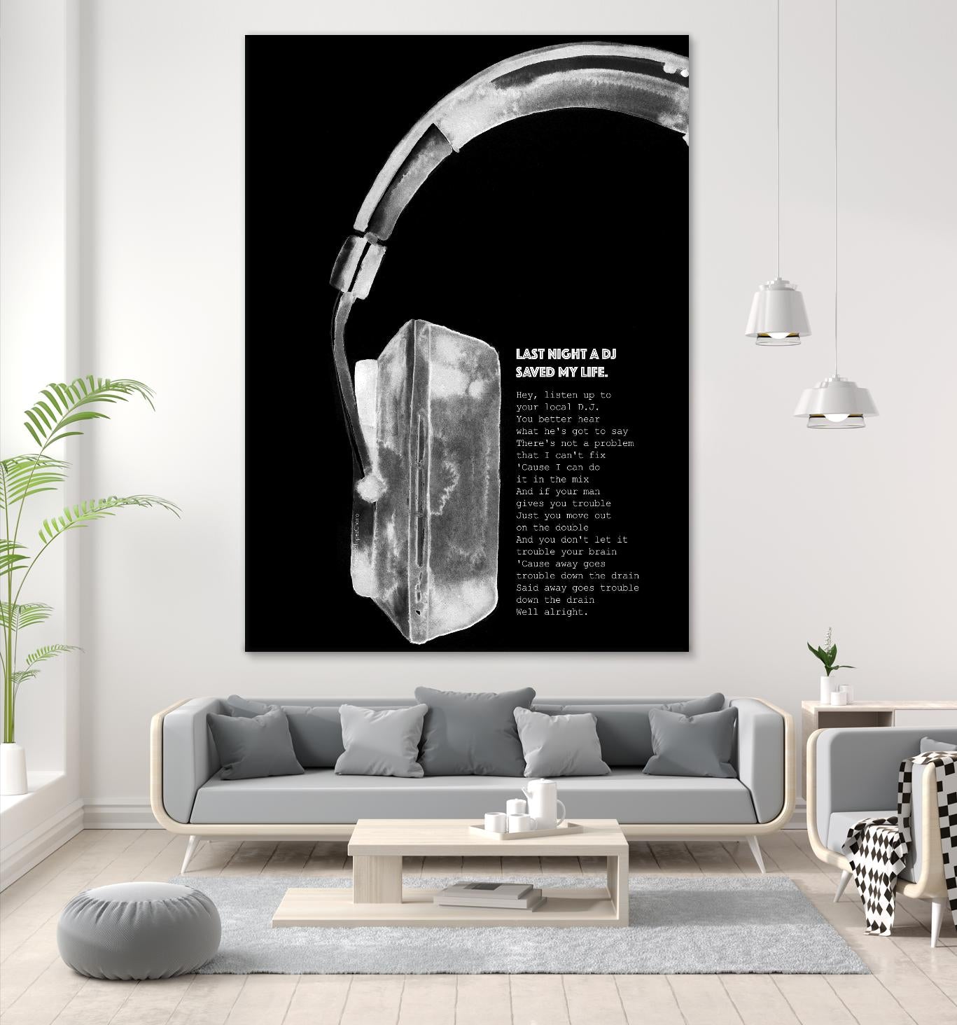 Last Night a DJ (Black) by Mercedes Lopez Charro on GIANT ART