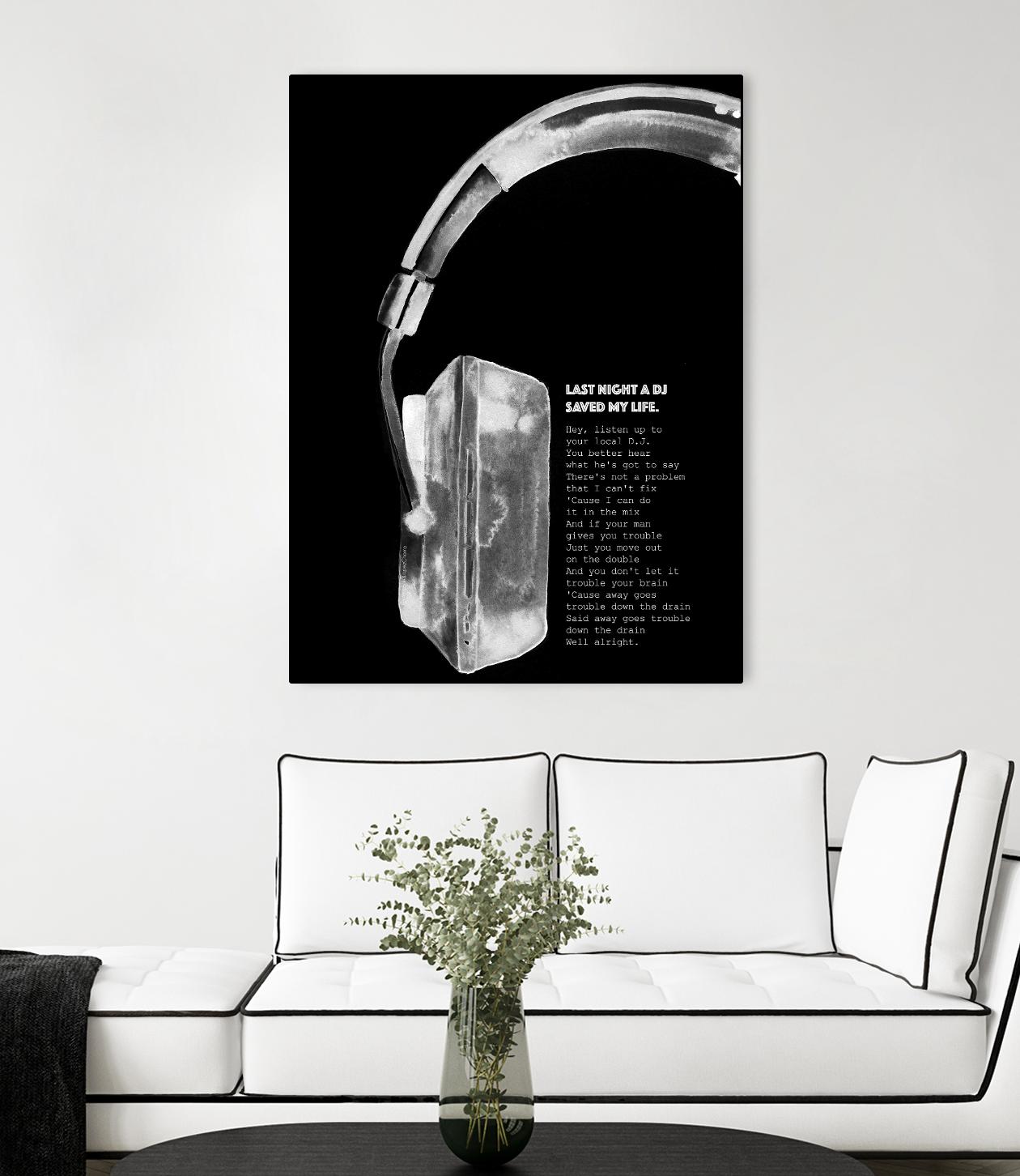 Last Night a DJ (Black) by Mercedes Lopez Charro on GIANT ART