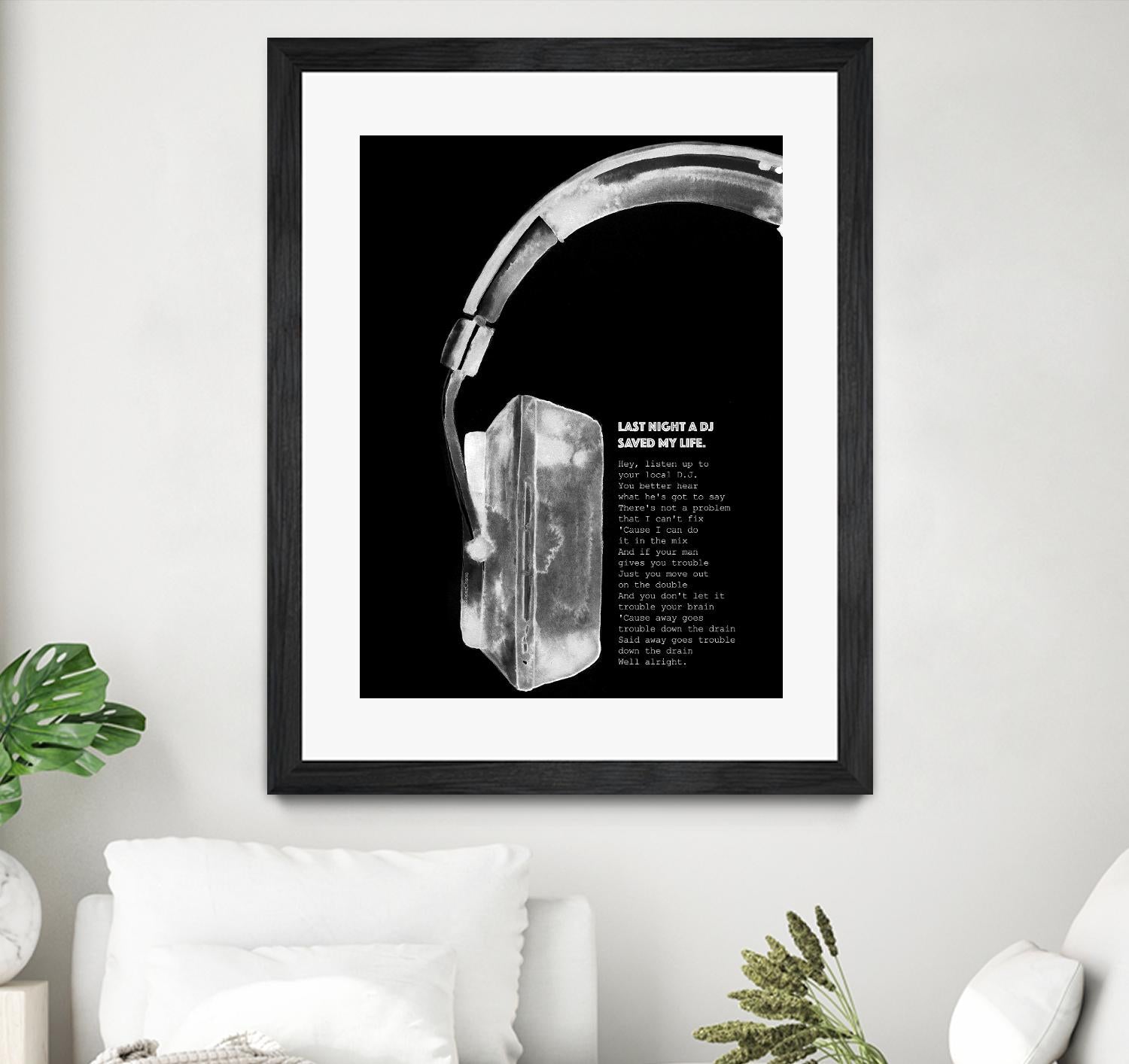 Last Night a DJ (Black) by Mercedes Lopez Charro on GIANT ART