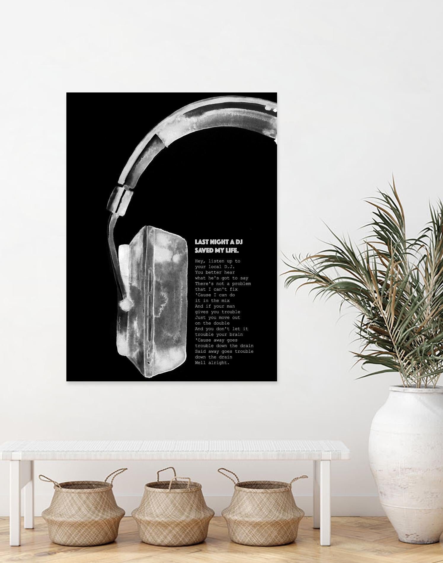 Last Night a DJ (Black) by Mercedes Lopez Charro on GIANT ART