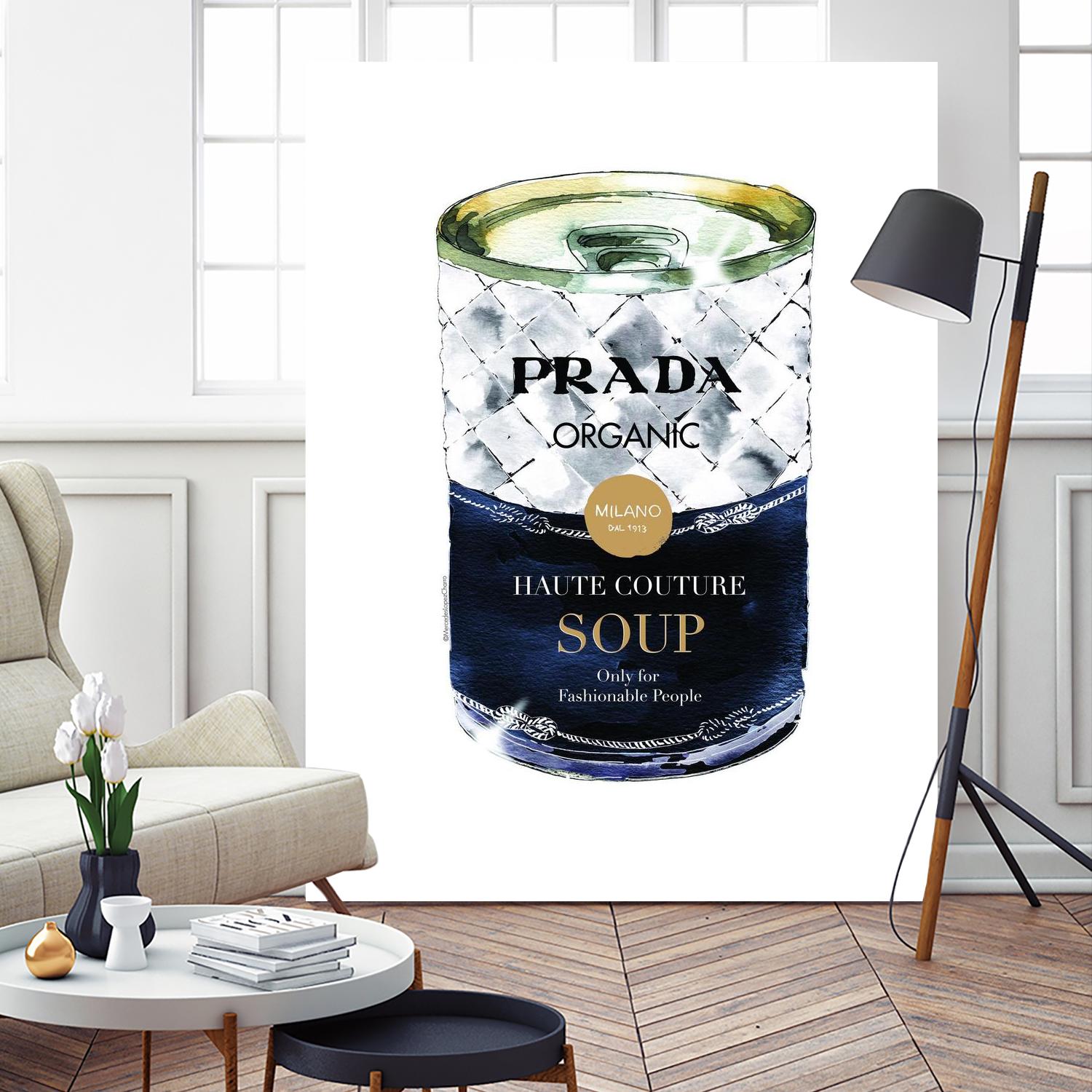 Prada Soup by Mercedes Lopez Charro on GIANT ART - gold watercolor warhol