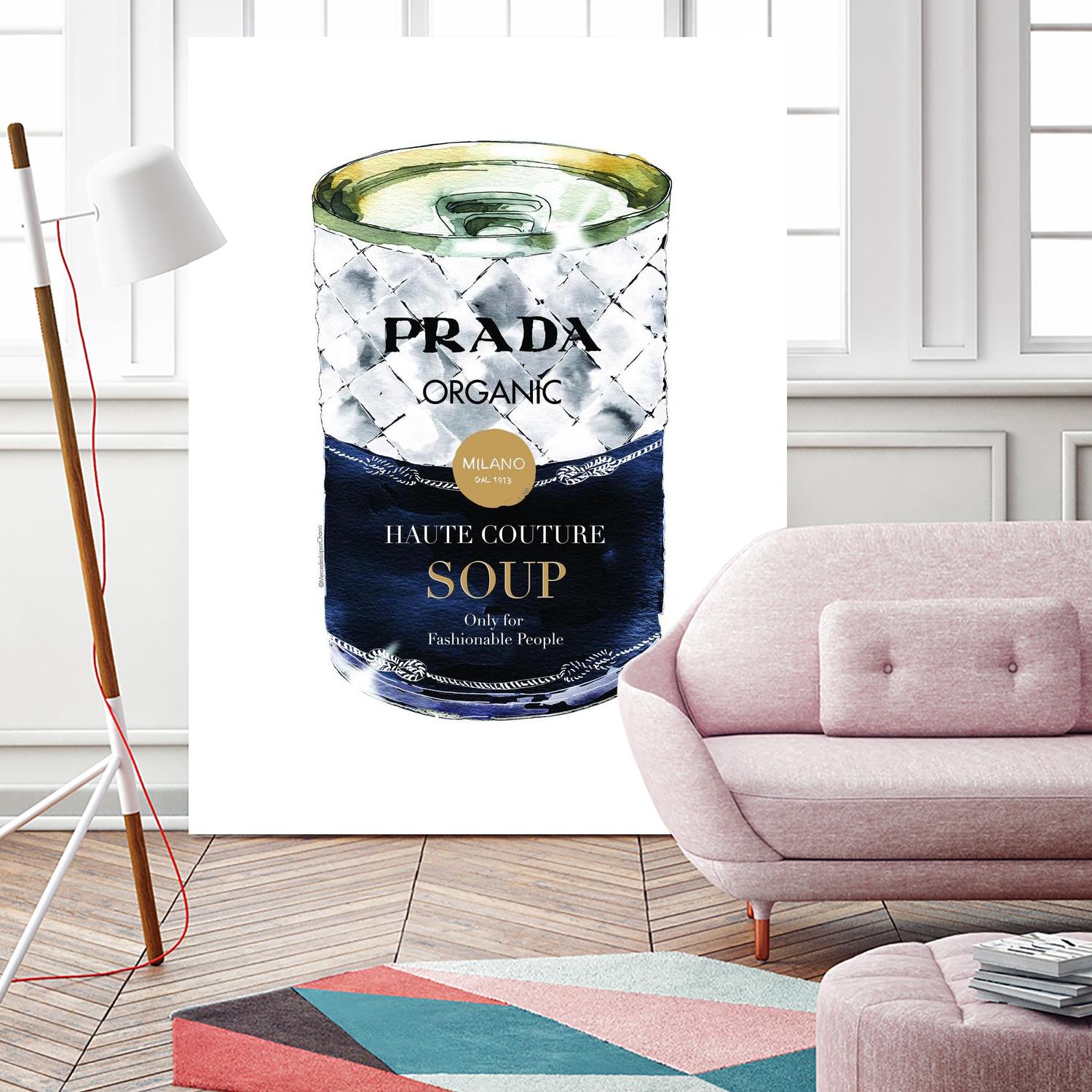 Prada Soup by Mercedes Lopez Charro on GIANT ART - gold watercolor warhol