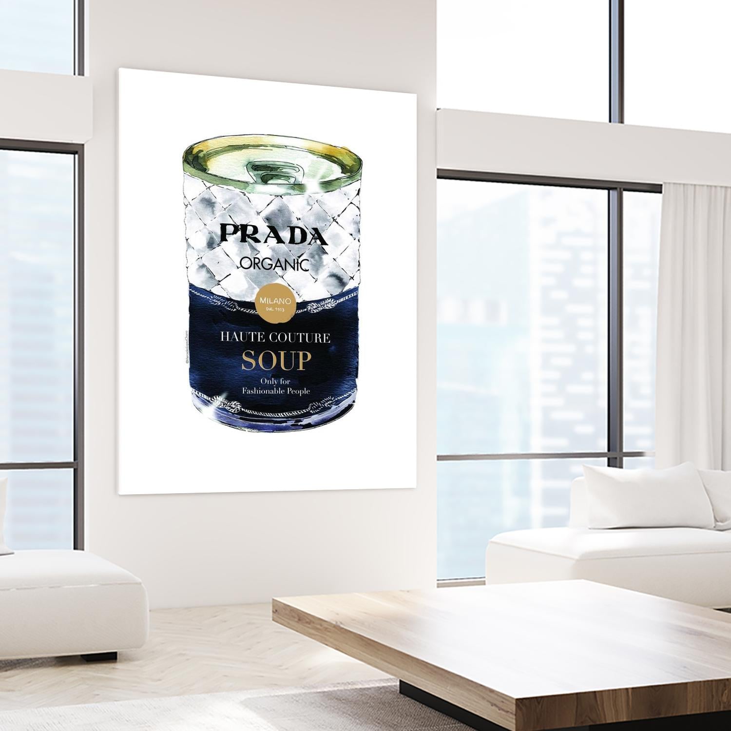 Prada Soup by Mercedes Lopez Charro on GIANT ART - gold watercolor warhol