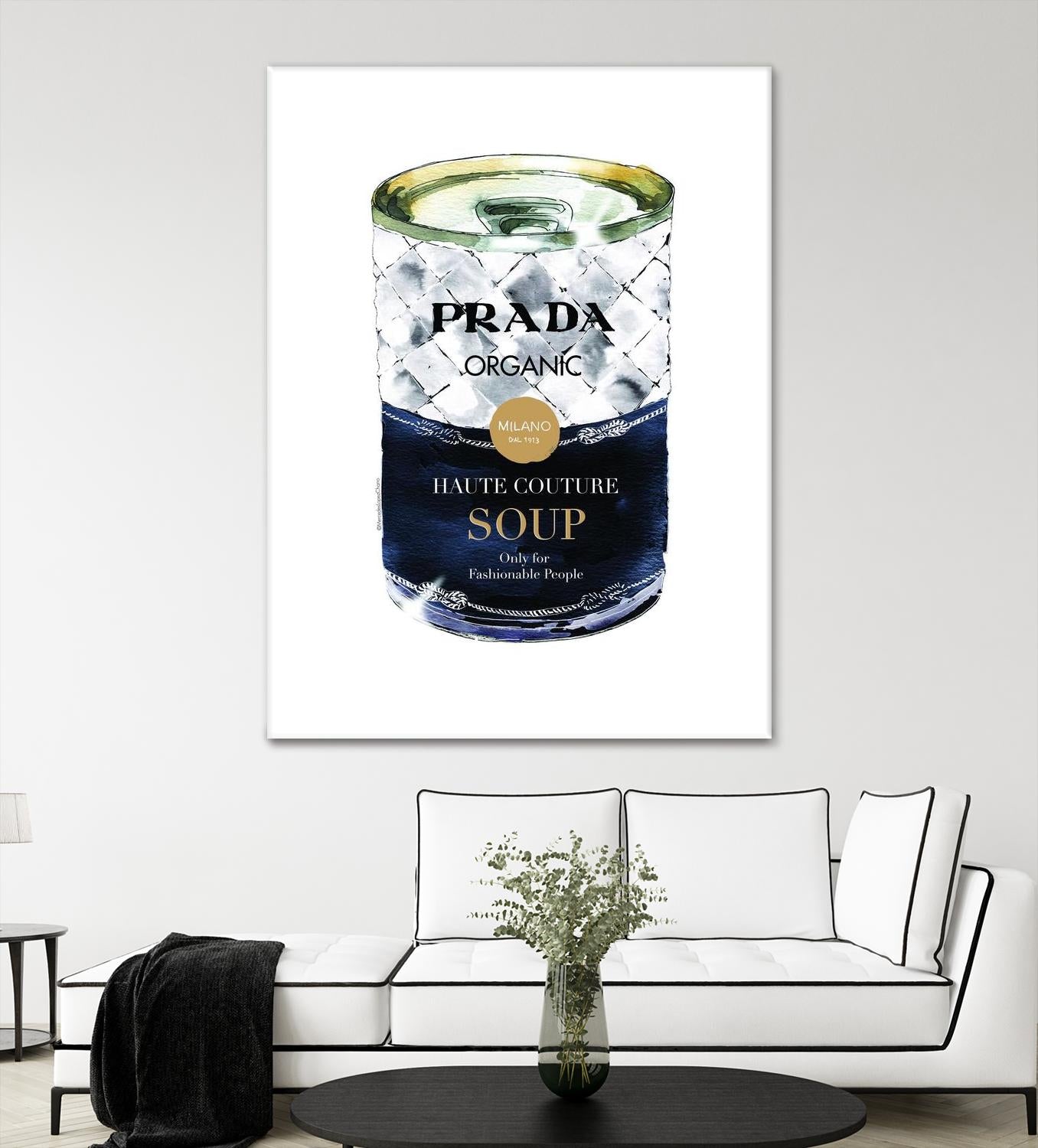 Prada Soup by Mercedes Lopez Charro on GIANT ART - gold watercolor warhol