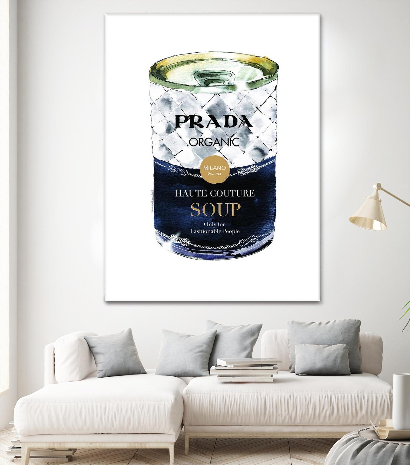 Prada Soup by Mercedes Lopez Charro on GIANT ART - gold watercolor warhol