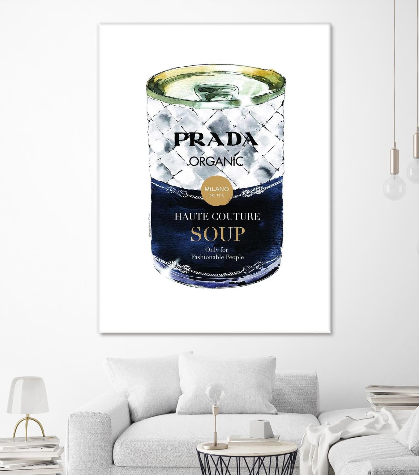 Prada Soup by Mercedes Lopez Charro on GIANT ART - gold watercolor warhol