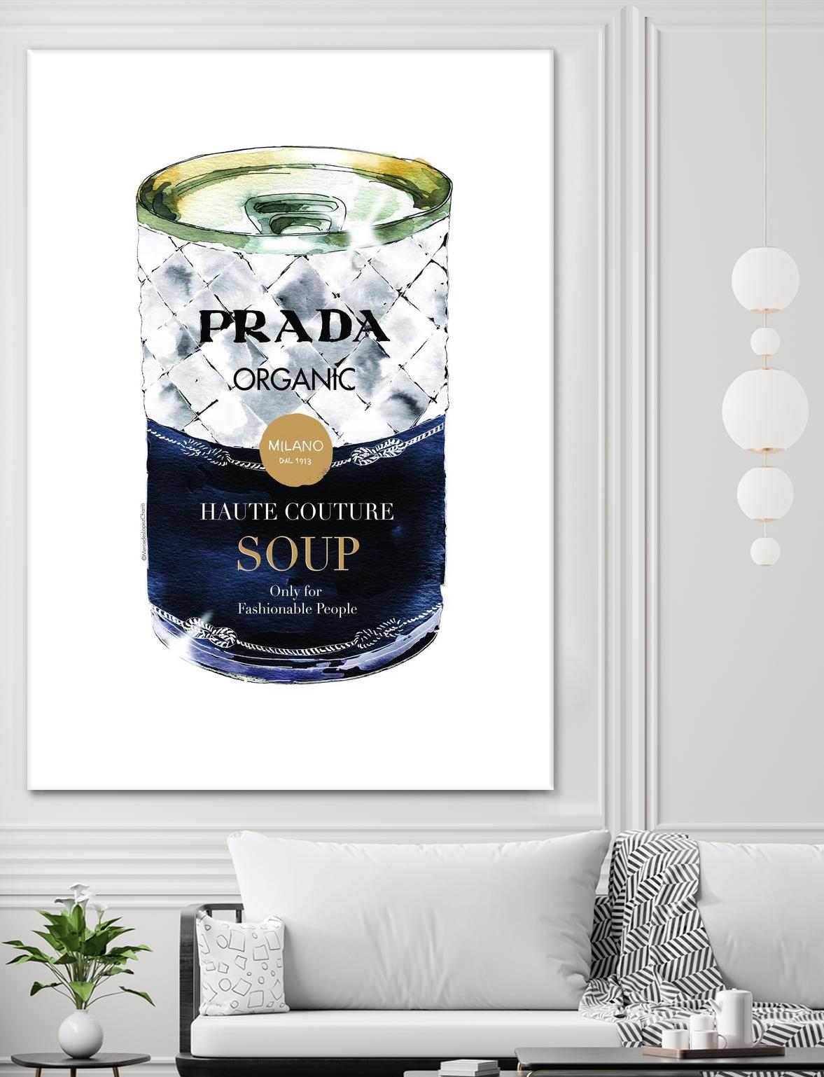 Prada Soup by Mercedes Lopez Charro on GIANT ART - gold watercolor warhol