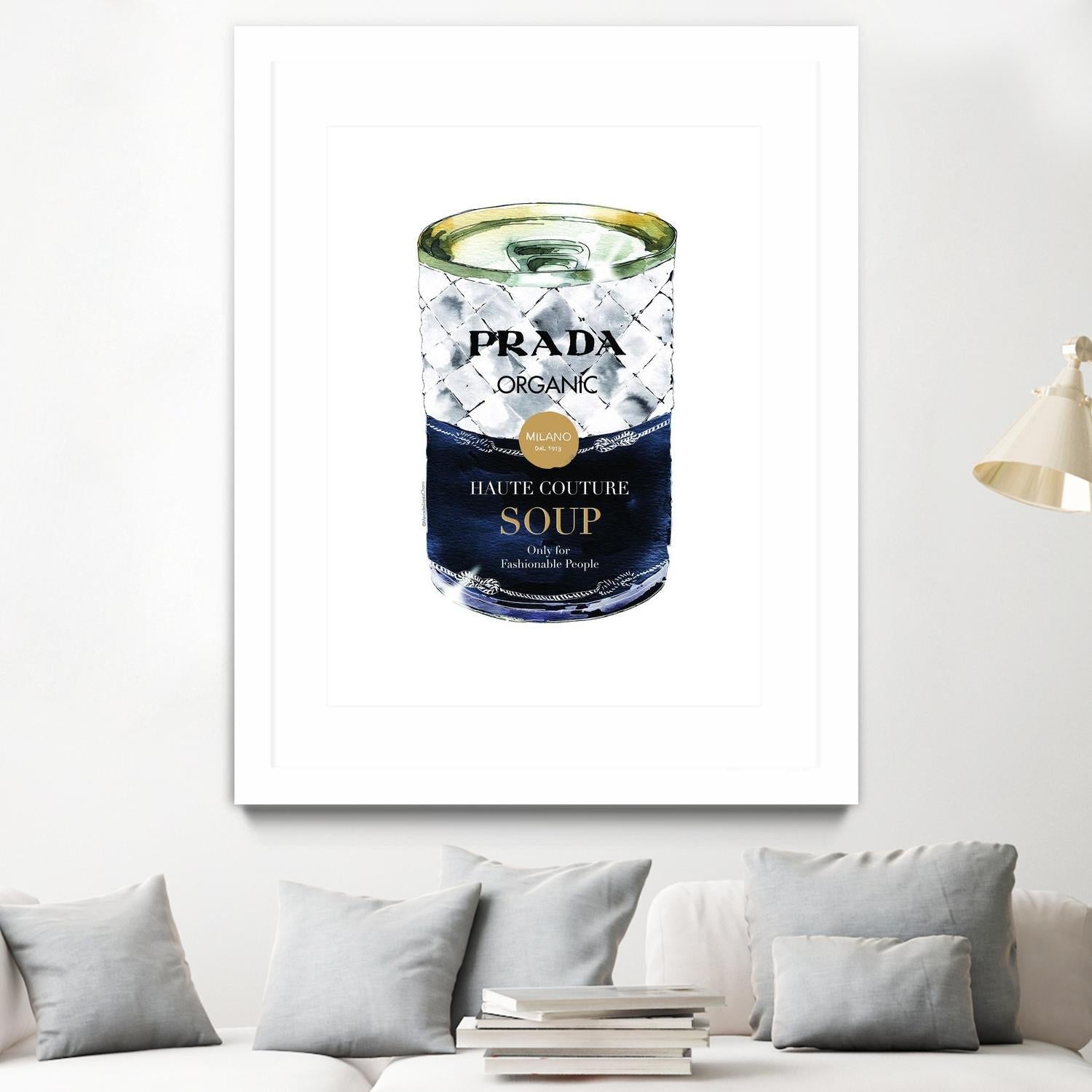 Prada Soup by Mercedes Lopez Charro on GIANT ART - gold watercolor warhol