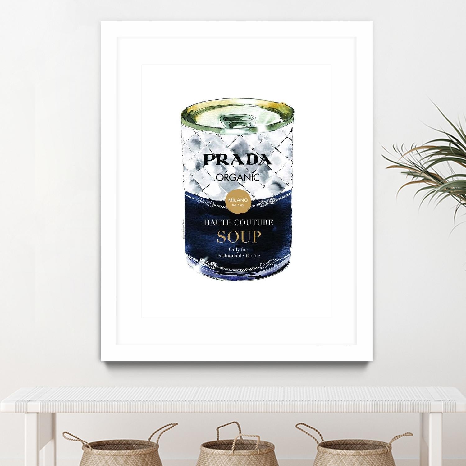 Prada Soup by Mercedes Lopez Charro on GIANT ART - gold watercolor warhol