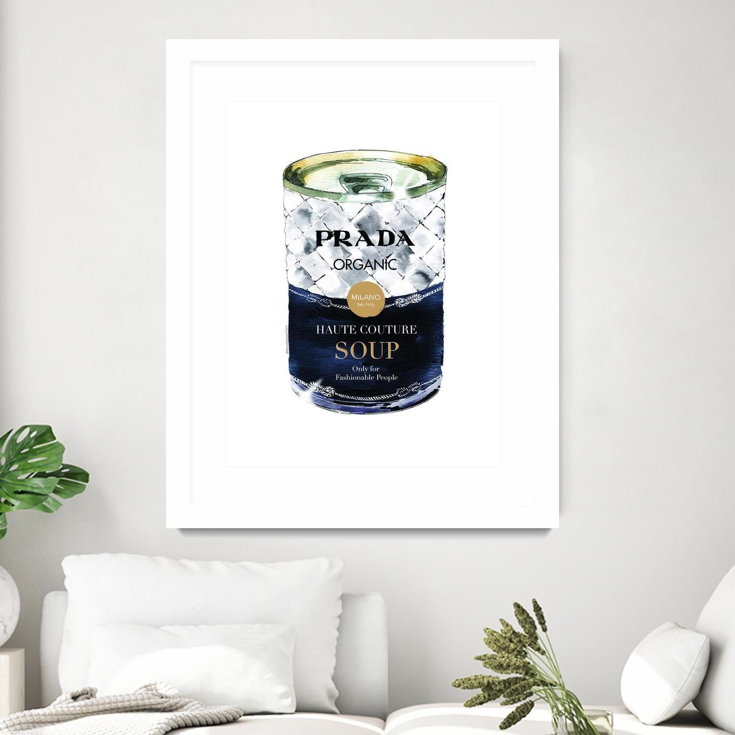 Prada Soup by Mercedes Lopez Charro on GIANT ART - gold watercolor warhol