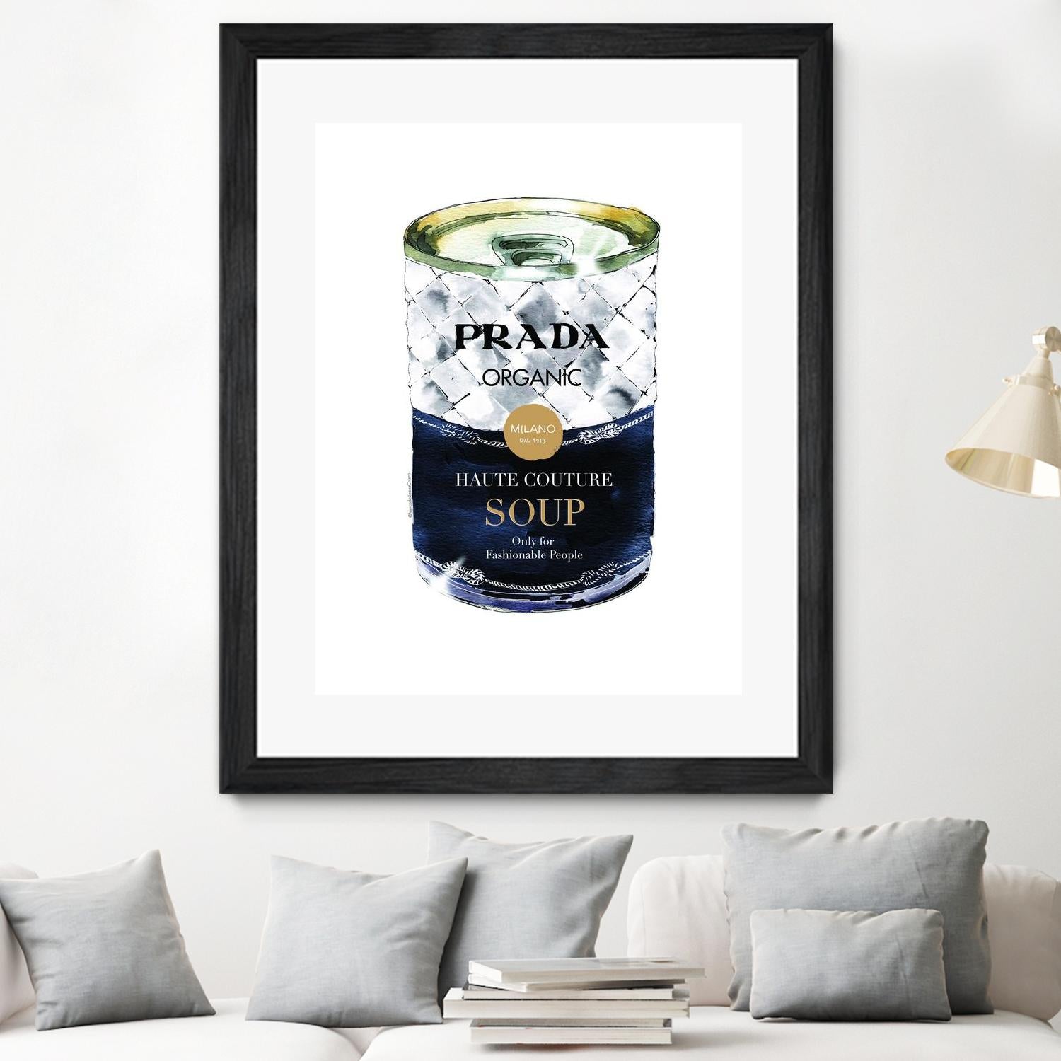 Prada Soup by Mercedes Lopez Charro on GIANT ART - gold watercolor warhol