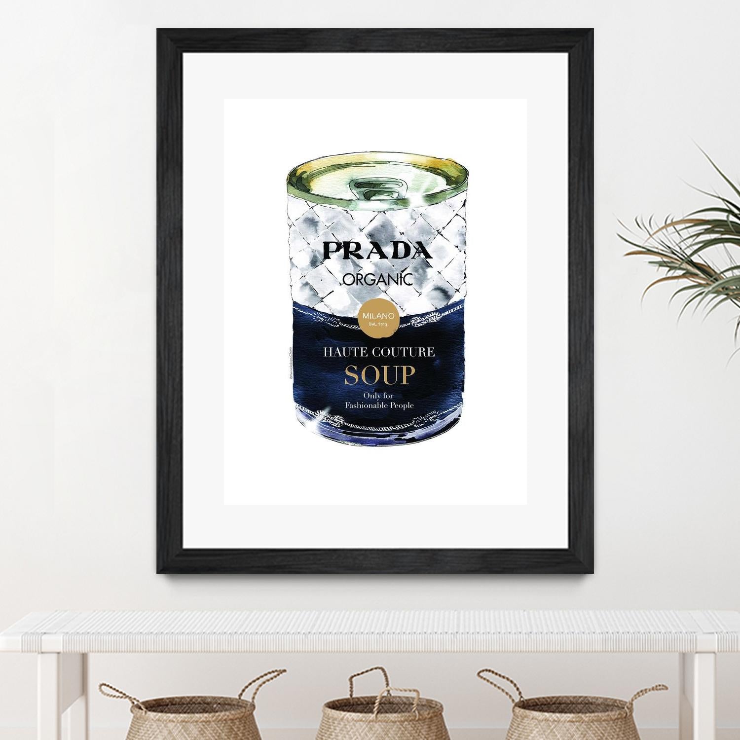 Prada Soup by Mercedes Lopez Charro on GIANT ART - gold watercolor warhol