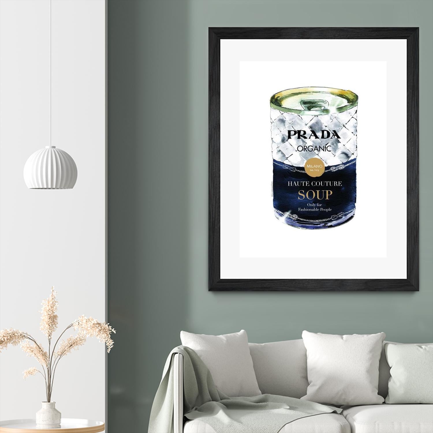 Prada Soup by Mercedes Lopez Charro on GIANT ART - gold watercolor warhol