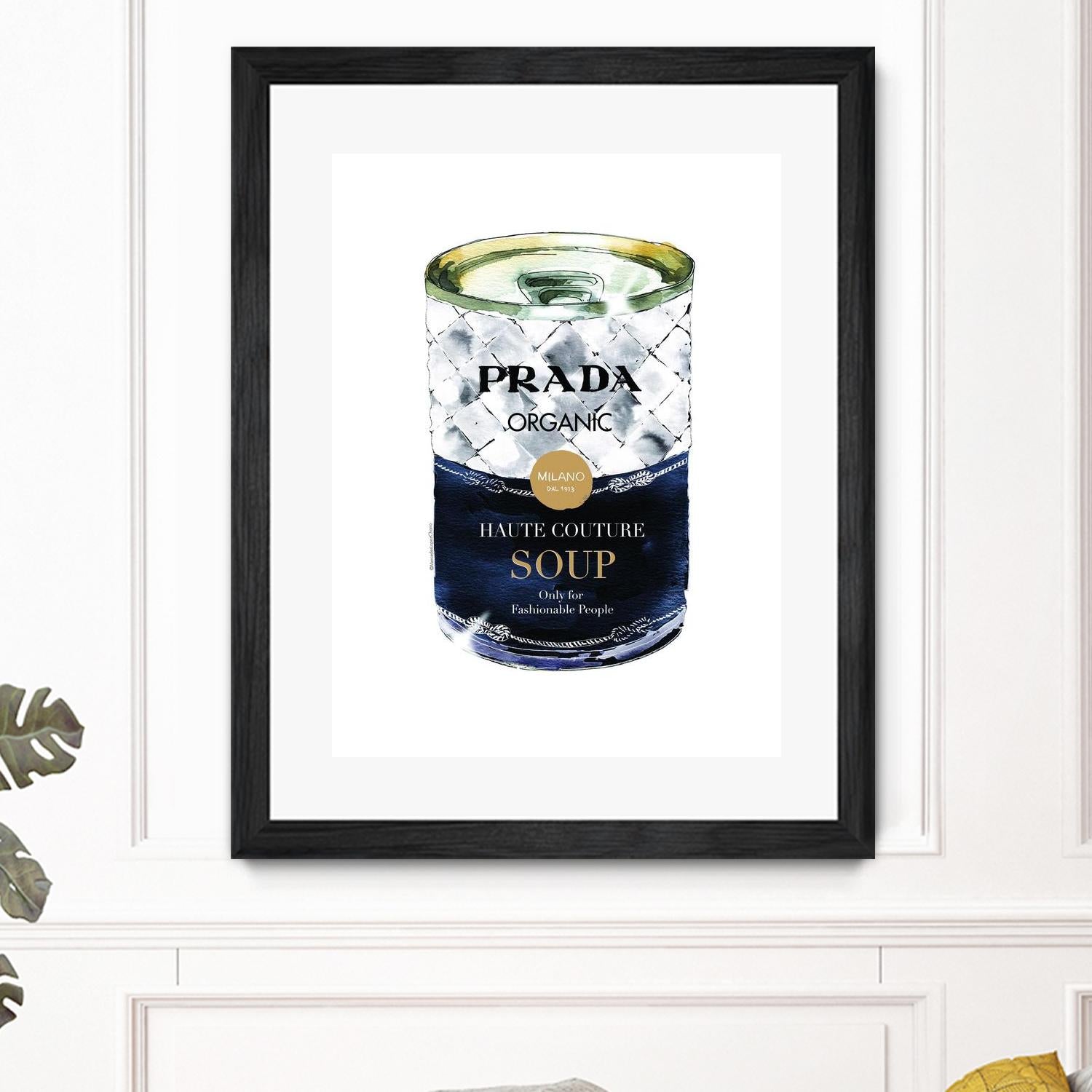 Prada Soup by Mercedes Lopez Charro on GIANT ART - gold watercolor warhol