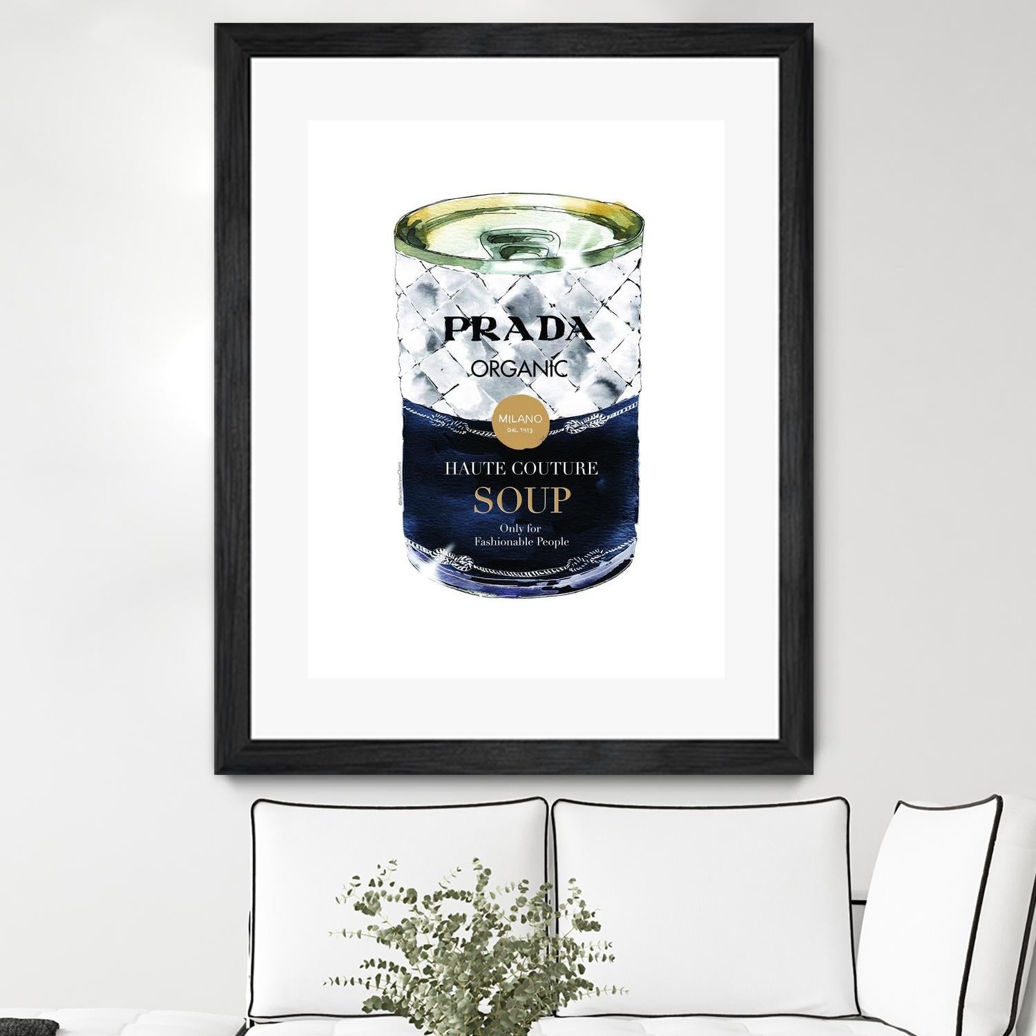 Prada Soup by Mercedes Lopez Charro on GIANT ART - gold watercolor warhol