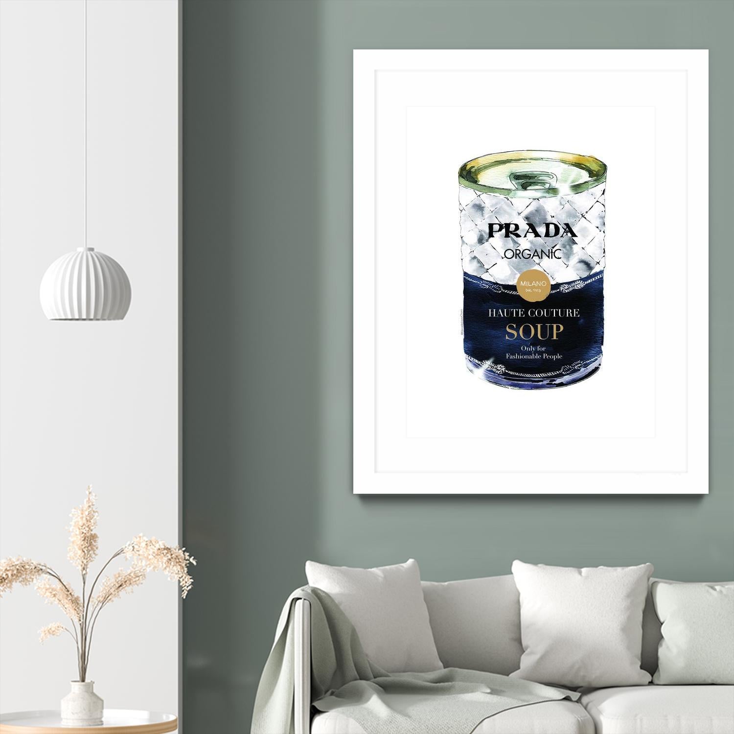 Prada Soup by Mercedes Lopez Charro on GIANT ART - gold watercolor warhol