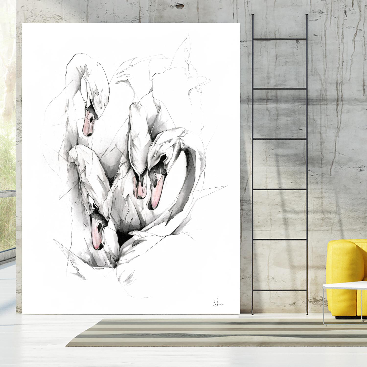 Swan by Alexis Marcou on GIANT ART - black contemporary