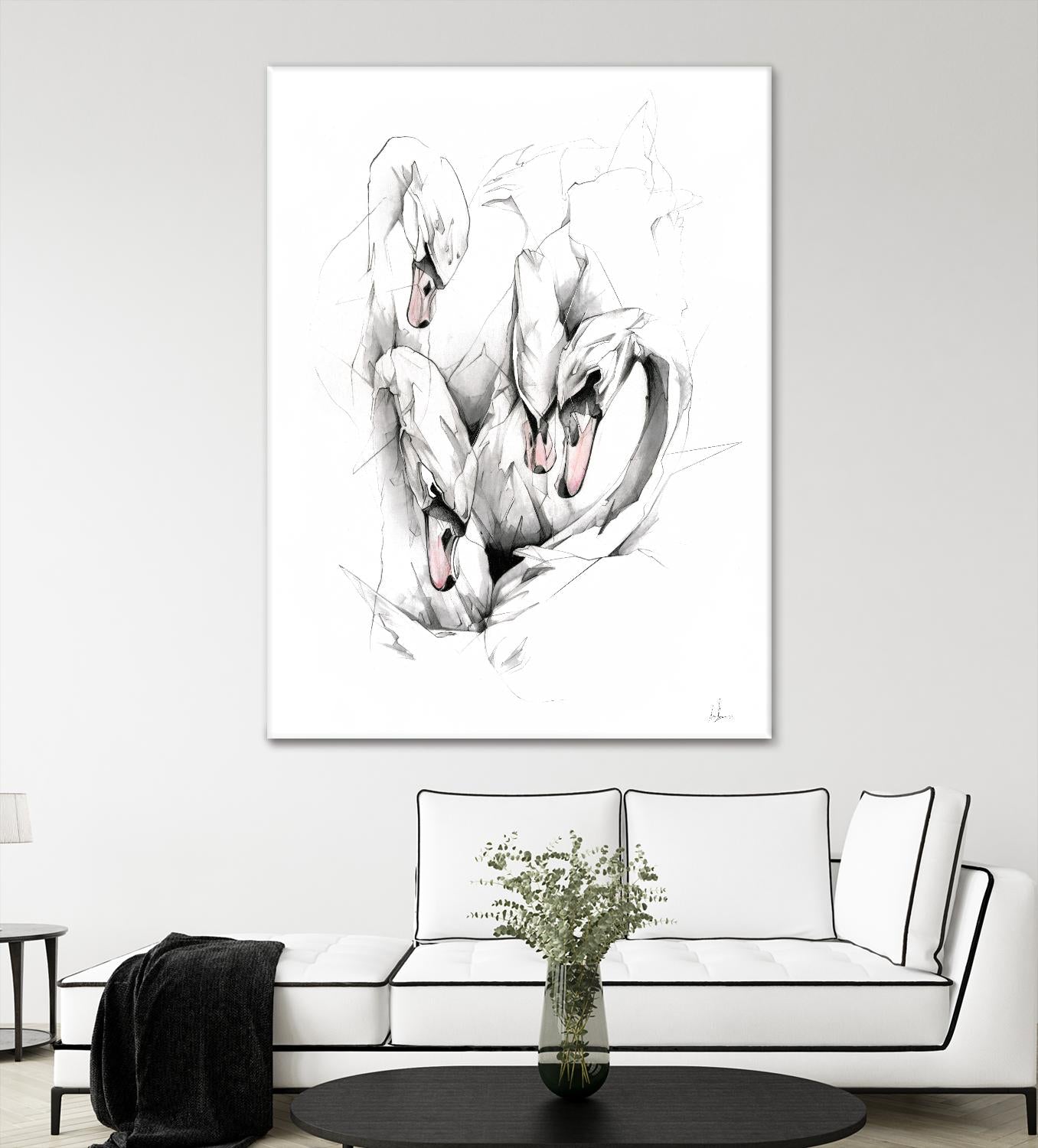 Swan by Alexis Marcou on GIANT ART - black contemporary
