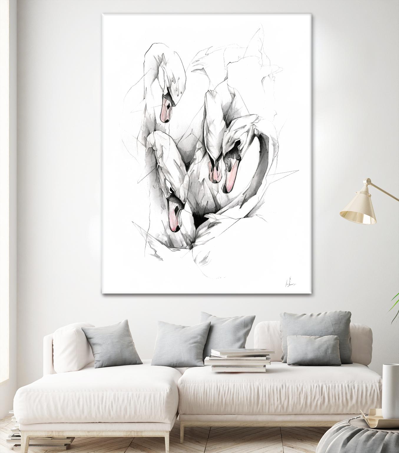 Swan by Alexis Marcou on GIANT ART - black contemporary