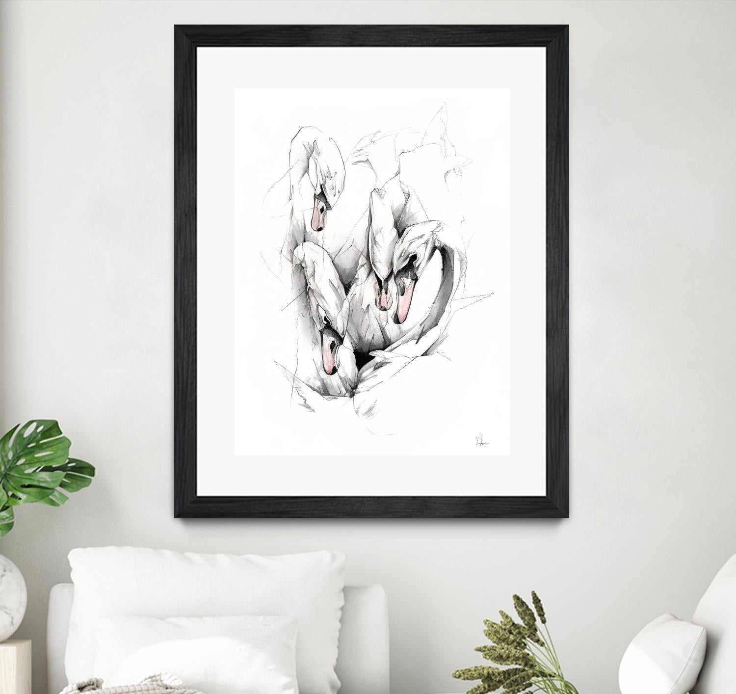 Swan by Alexis Marcou on GIANT ART - black contemporary