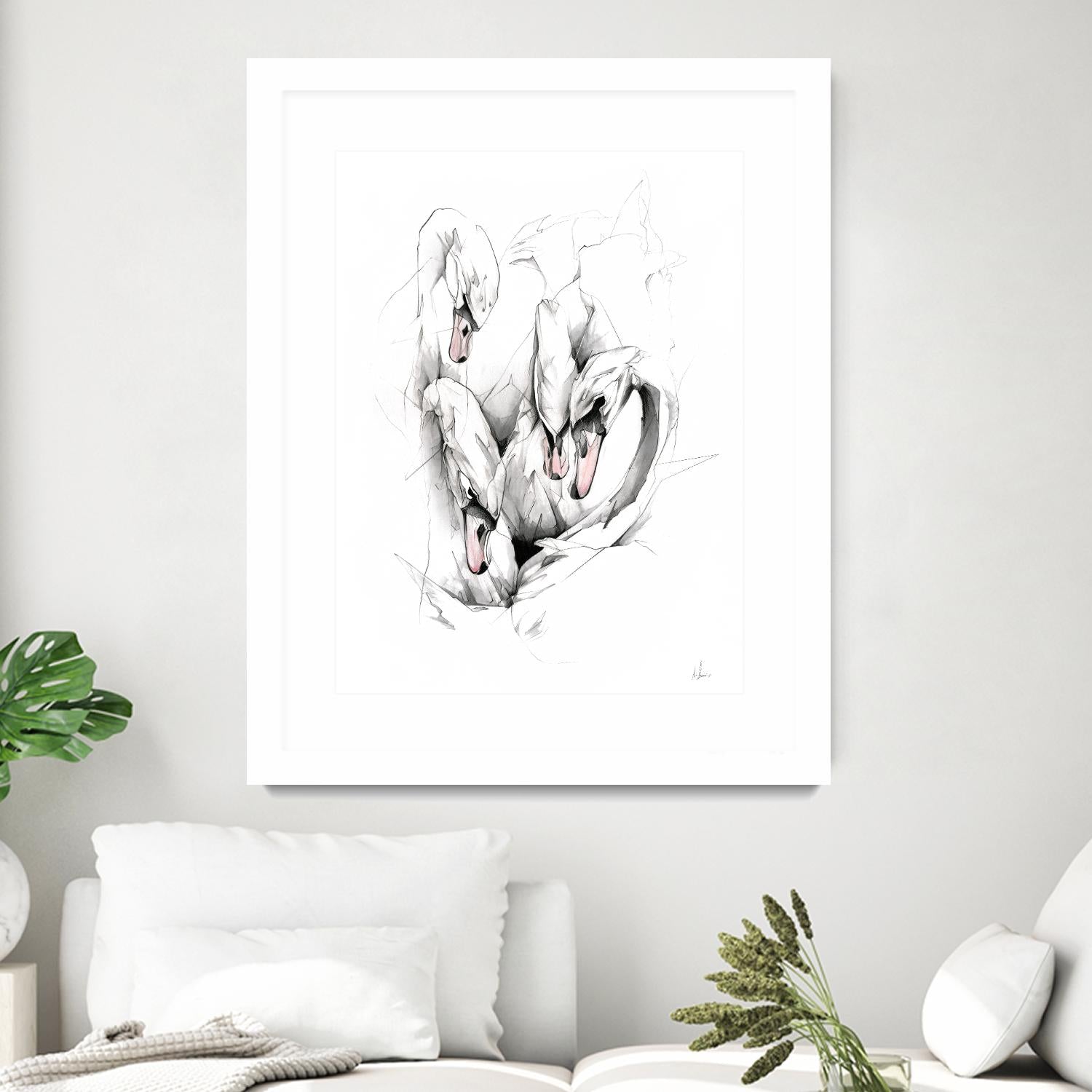 Swan by Alexis Marcou on GIANT ART - black contemporary