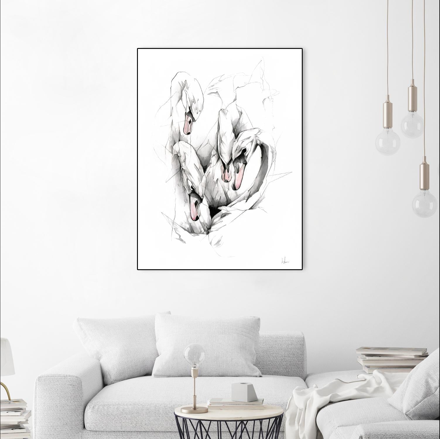 Swan by Alexis Marcou on GIANT ART - black contemporary