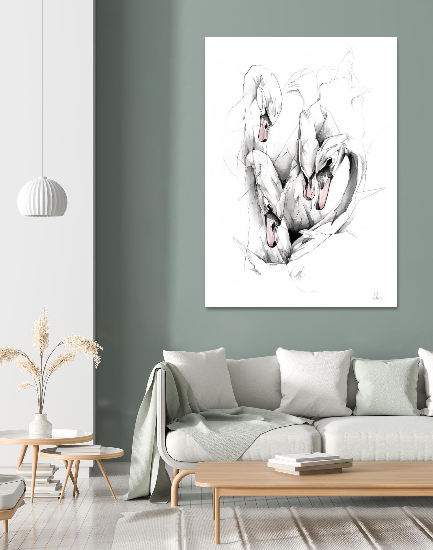 Swan by Alexis Marcou on GIANT ART - black contemporary