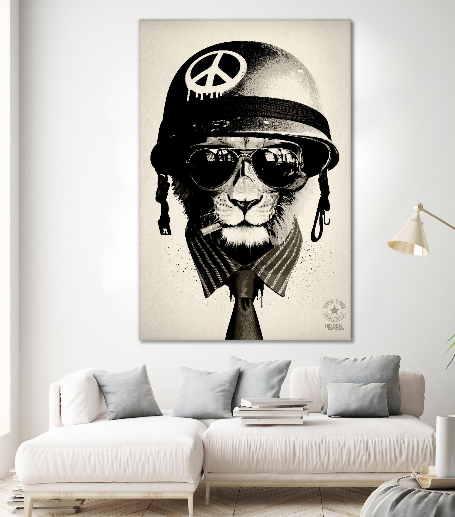 Office Warfare by Hidden Moves on GIANT ART - yellow contemporary