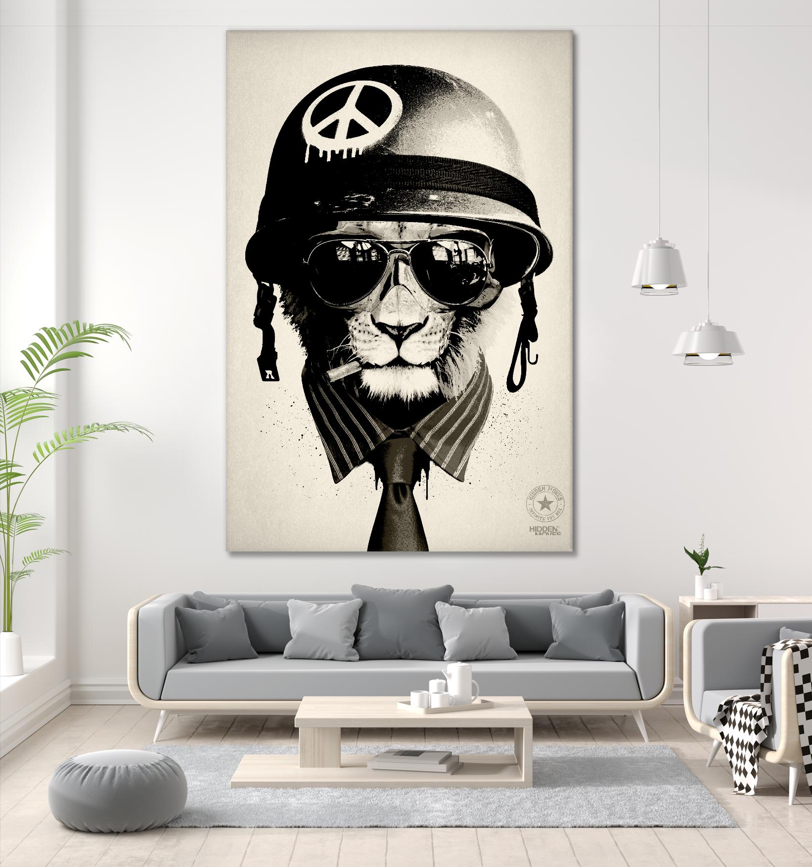 Office Warfare by Hidden Moves on GIANT ART - yellow contemporary