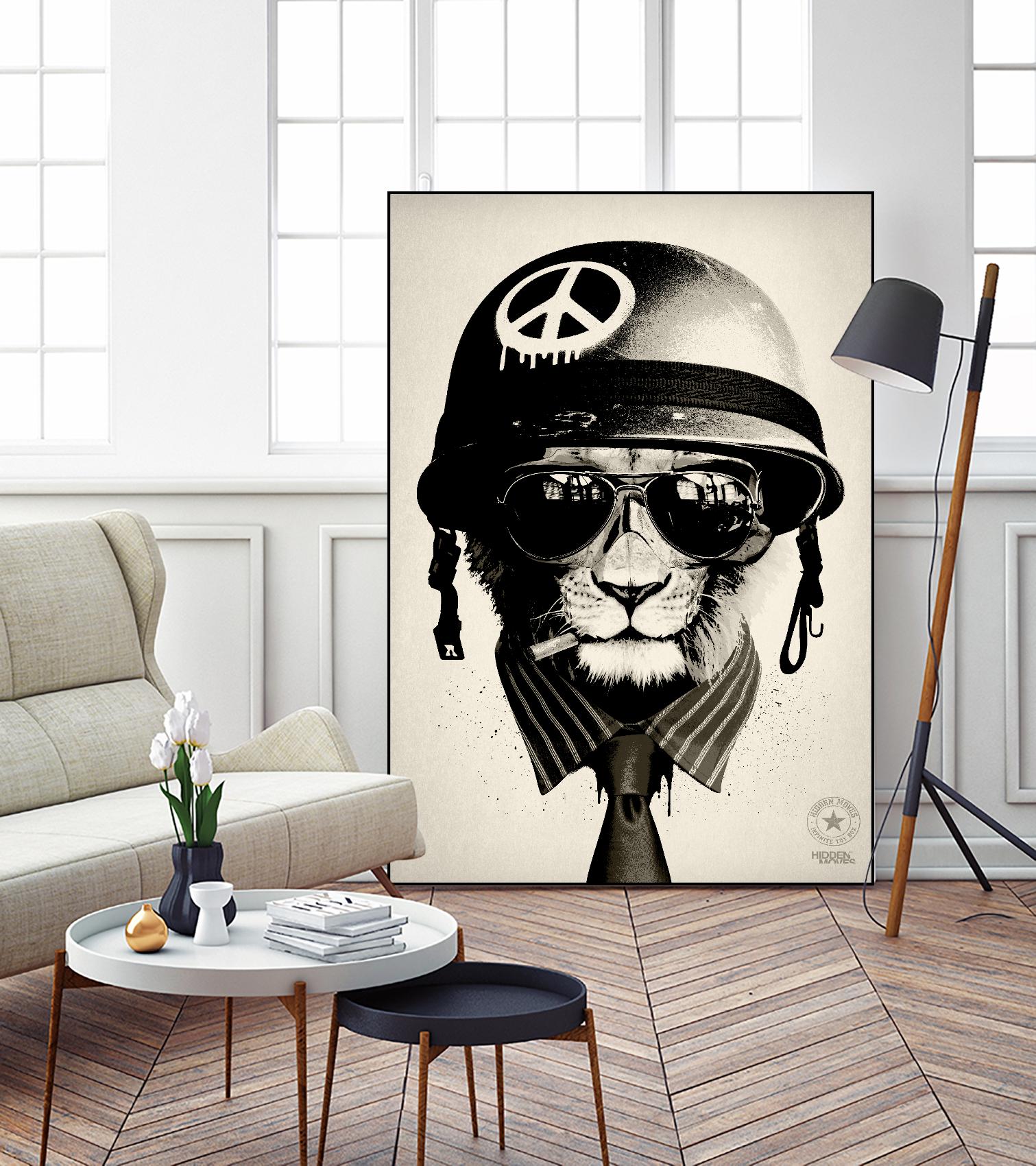 Office Warfare by Hidden Moves on GIANT ART - yellow contemporary