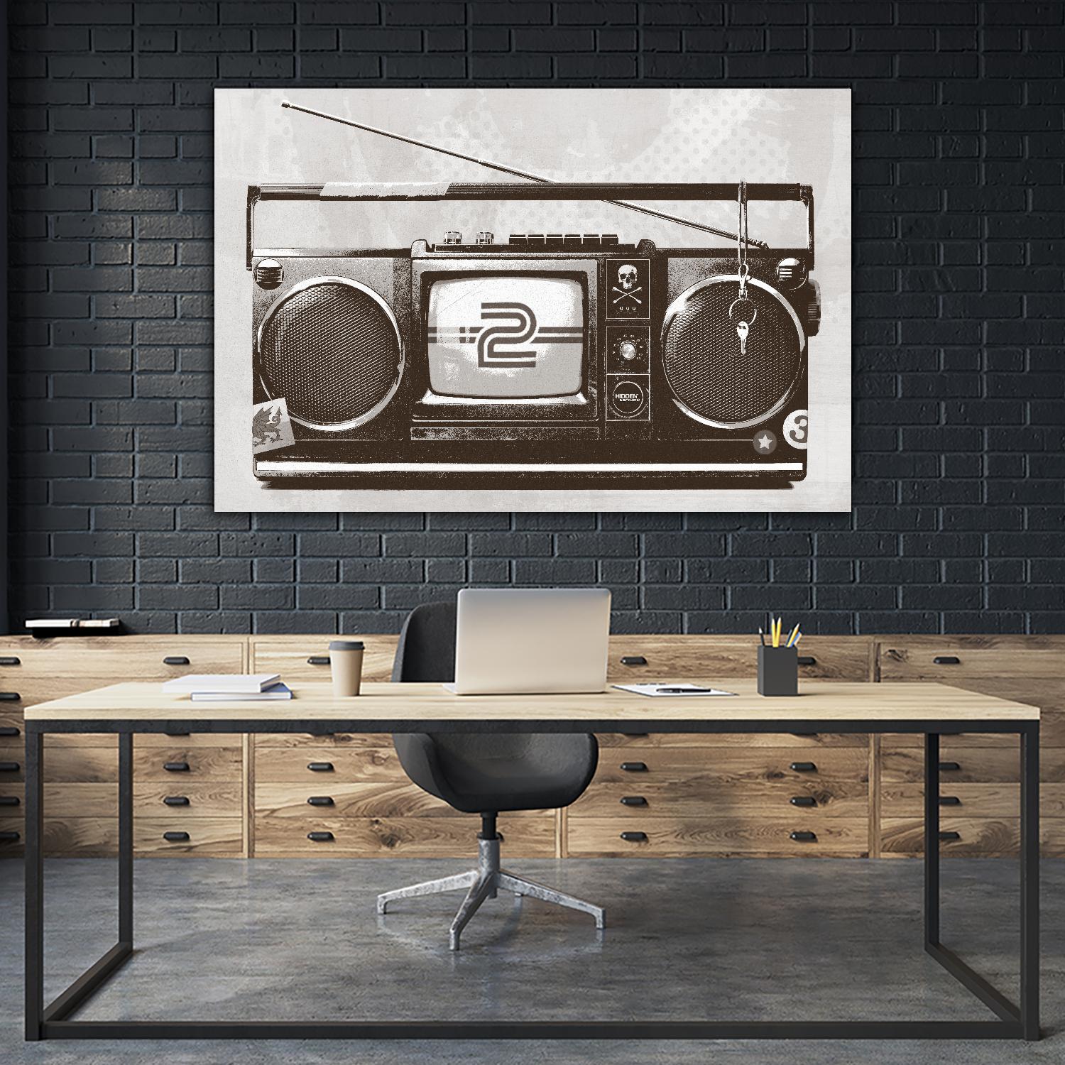 Stereo Broadcast by Hidden Moves on GIANT ART - white contemporary