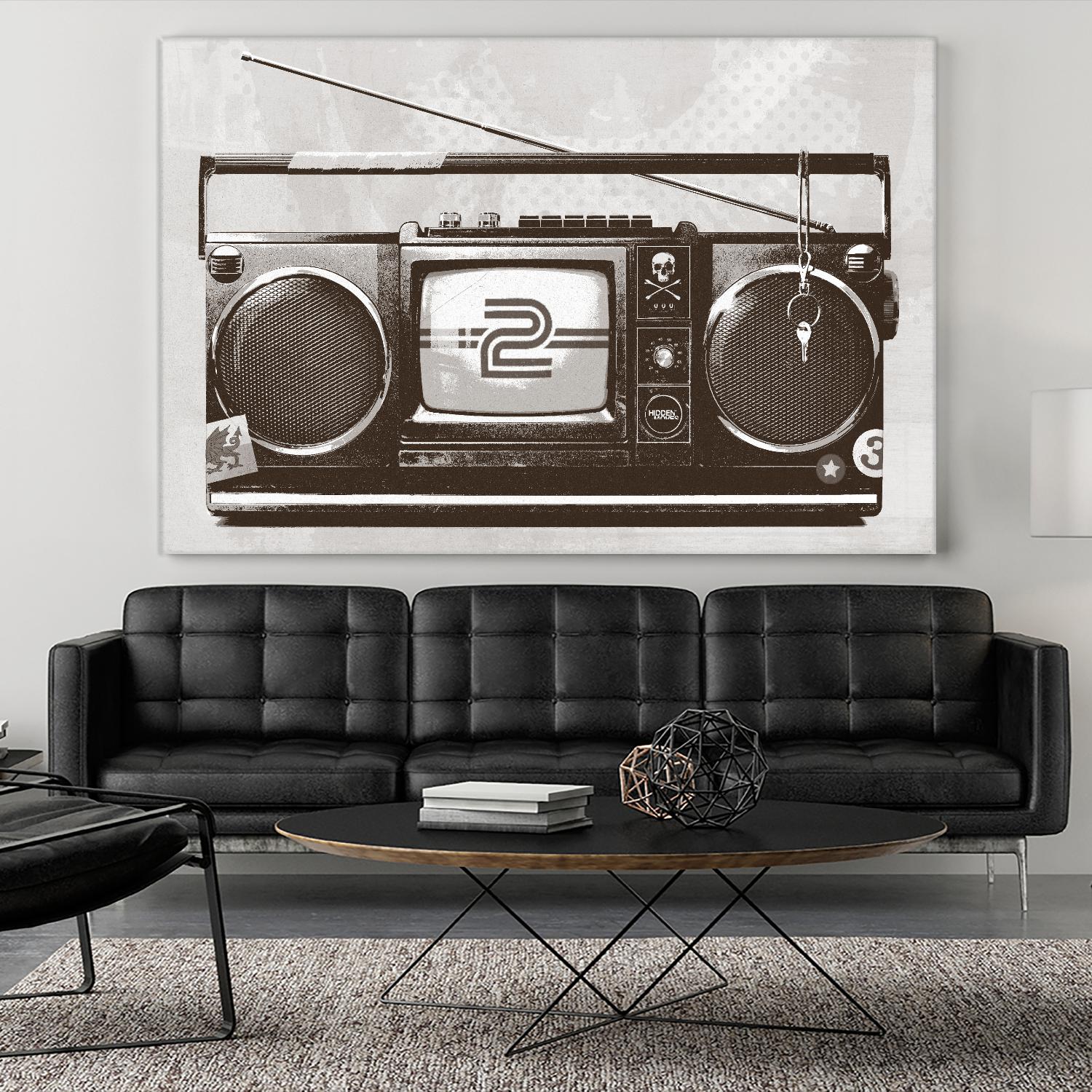 Stereo Broadcast by Hidden Moves on GIANT ART - white contemporary