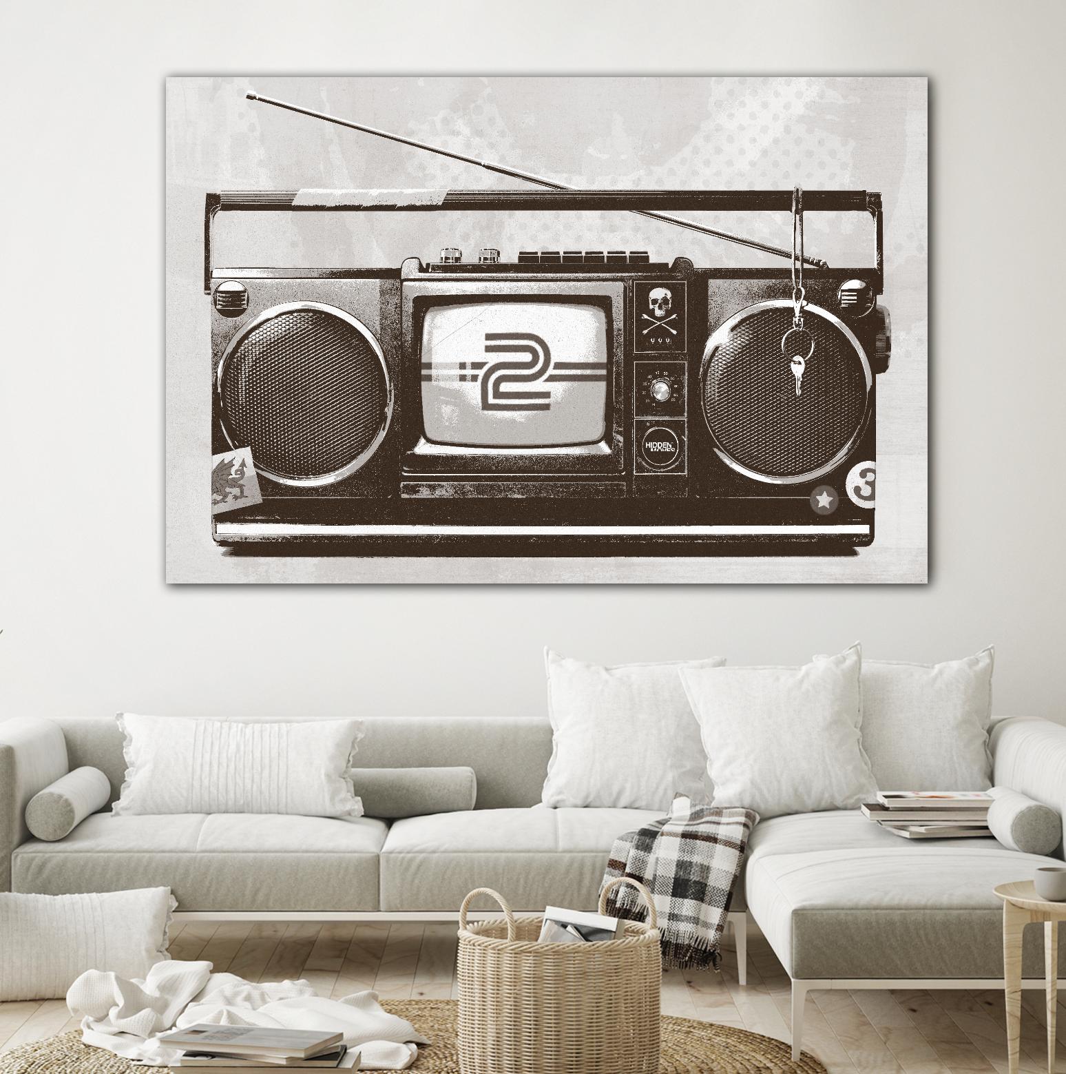 Stereo Broadcast by Hidden Moves on GIANT ART - white contemporary