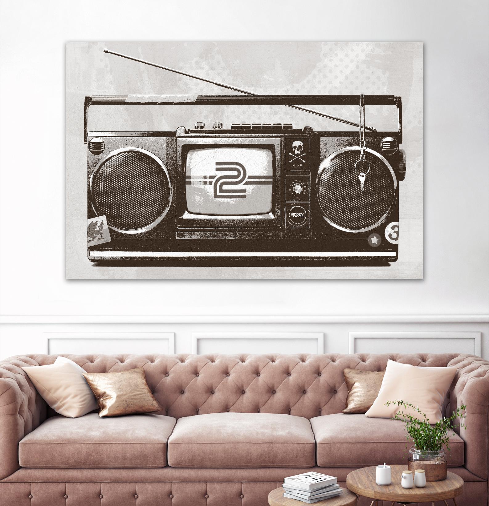 Stereo Broadcast by Hidden Moves on GIANT ART - white contemporary