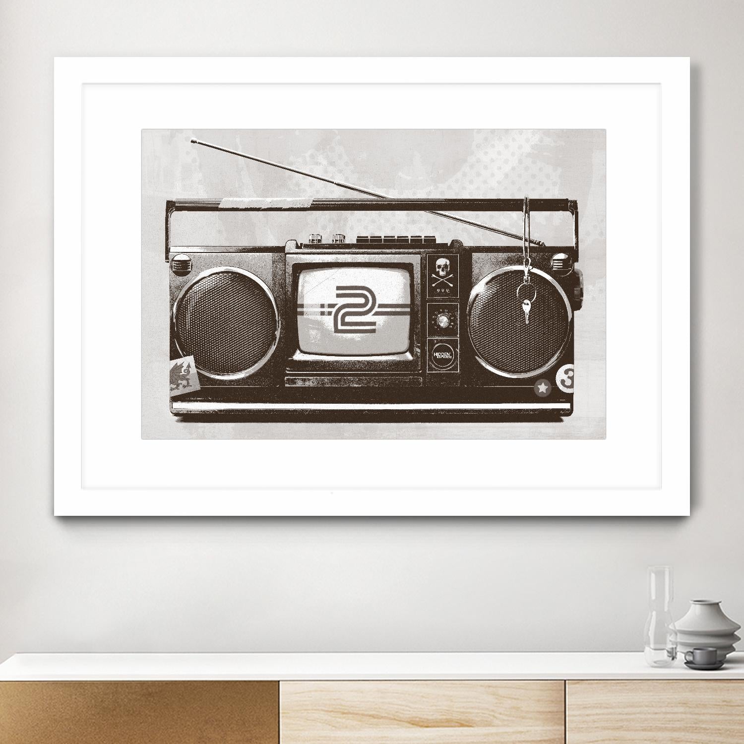 Stereo Broadcast by Hidden Moves on GIANT ART - white contemporary