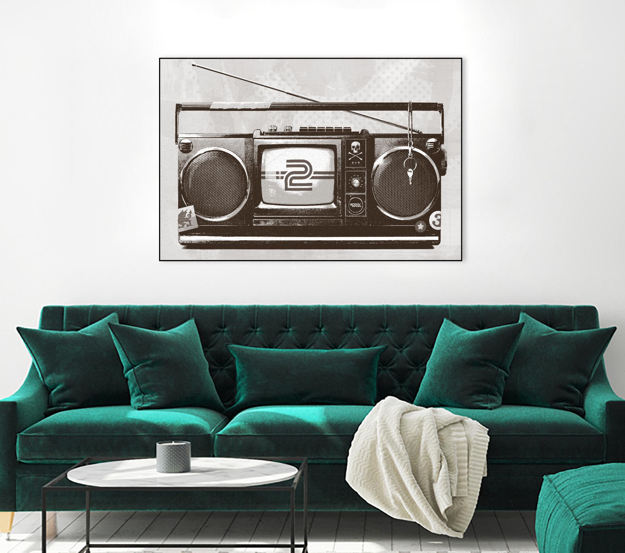 Stereo Broadcast by Hidden Moves on GIANT ART - white contemporary