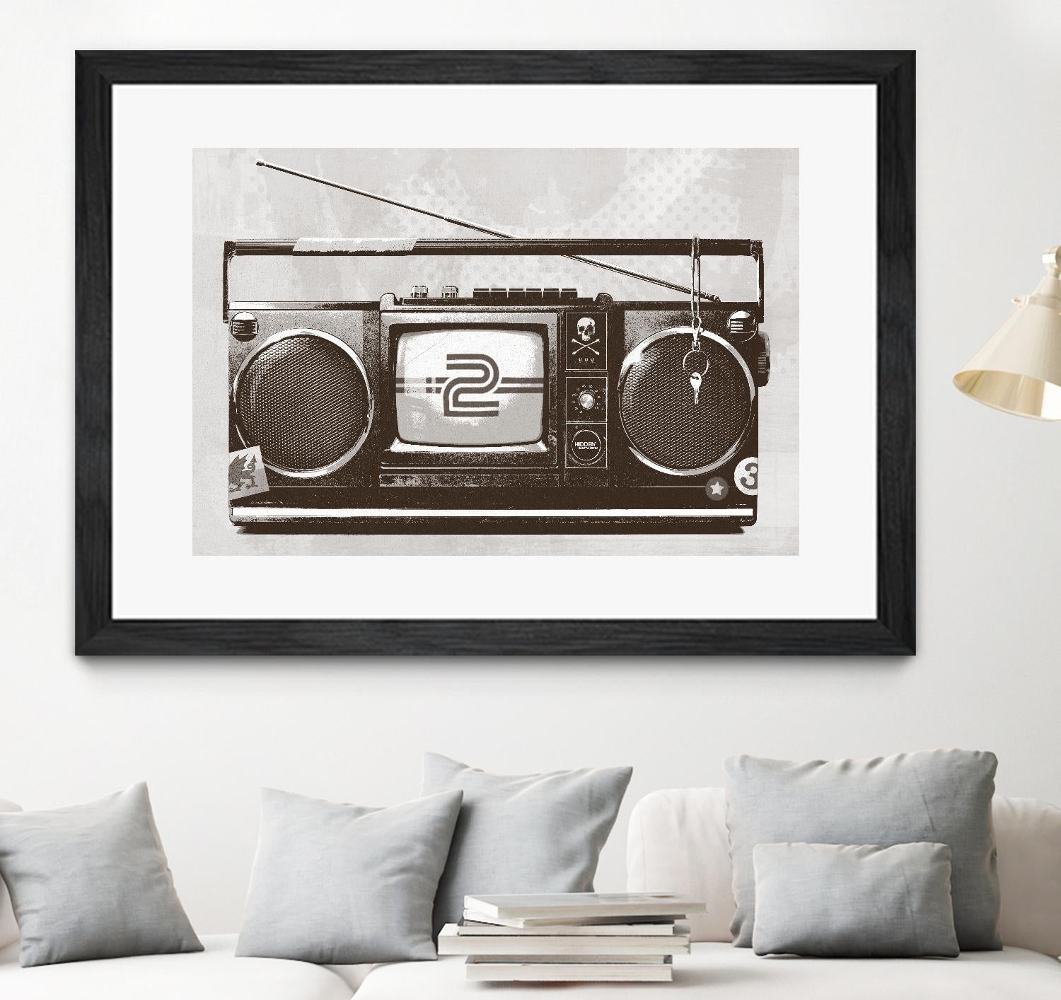 Stereo Broadcast by Hidden Moves on GIANT ART - white contemporary