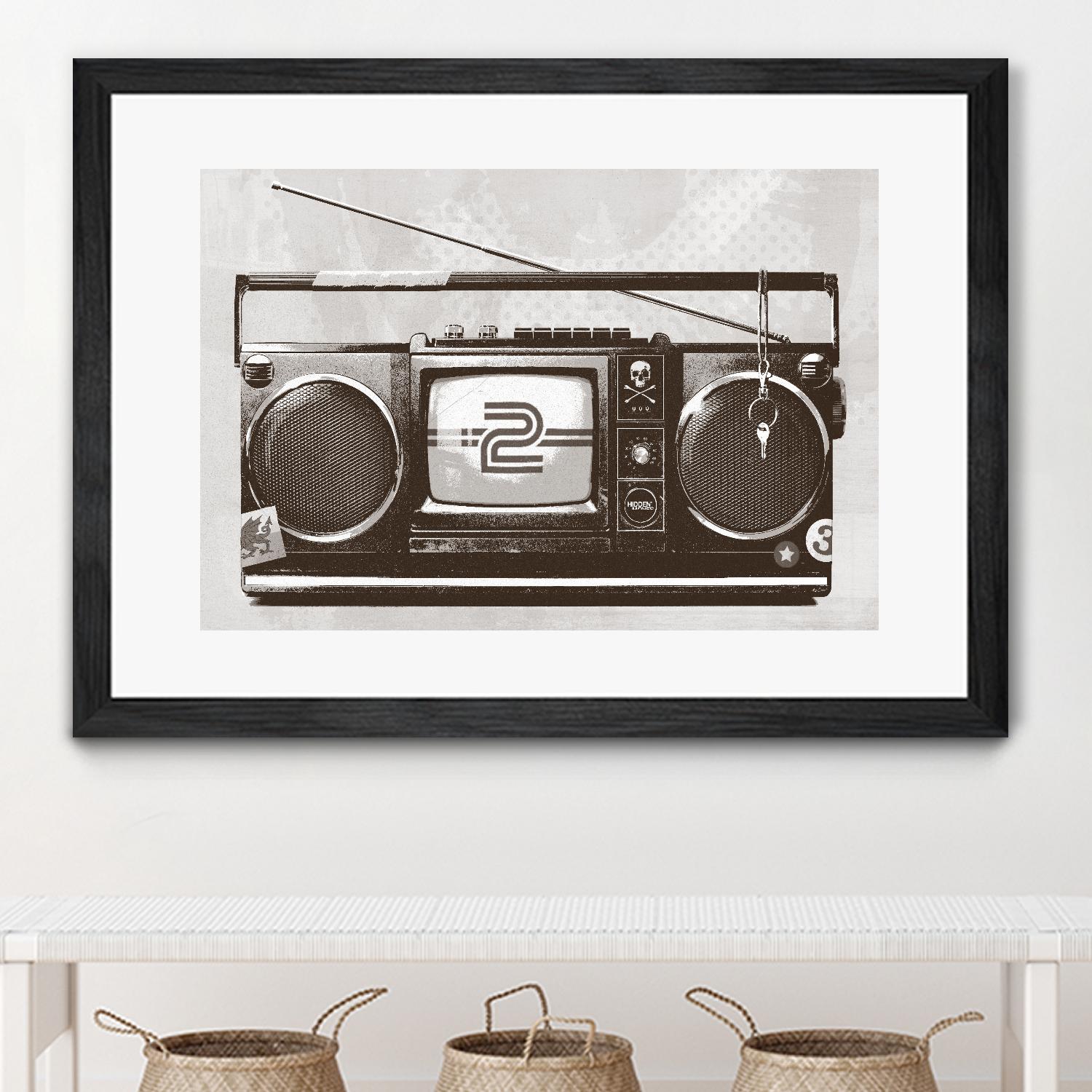 Stereo Broadcast by Hidden Moves on GIANT ART - white contemporary