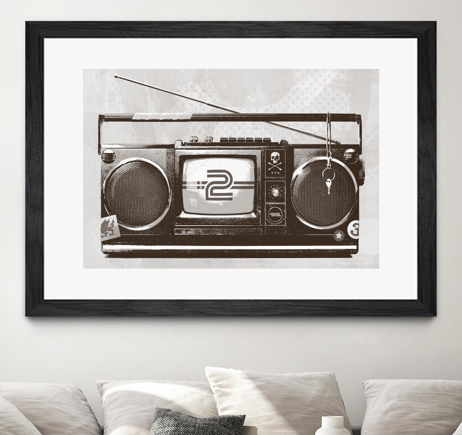 Stereo Broadcast by Hidden Moves on GIANT ART - white contemporary