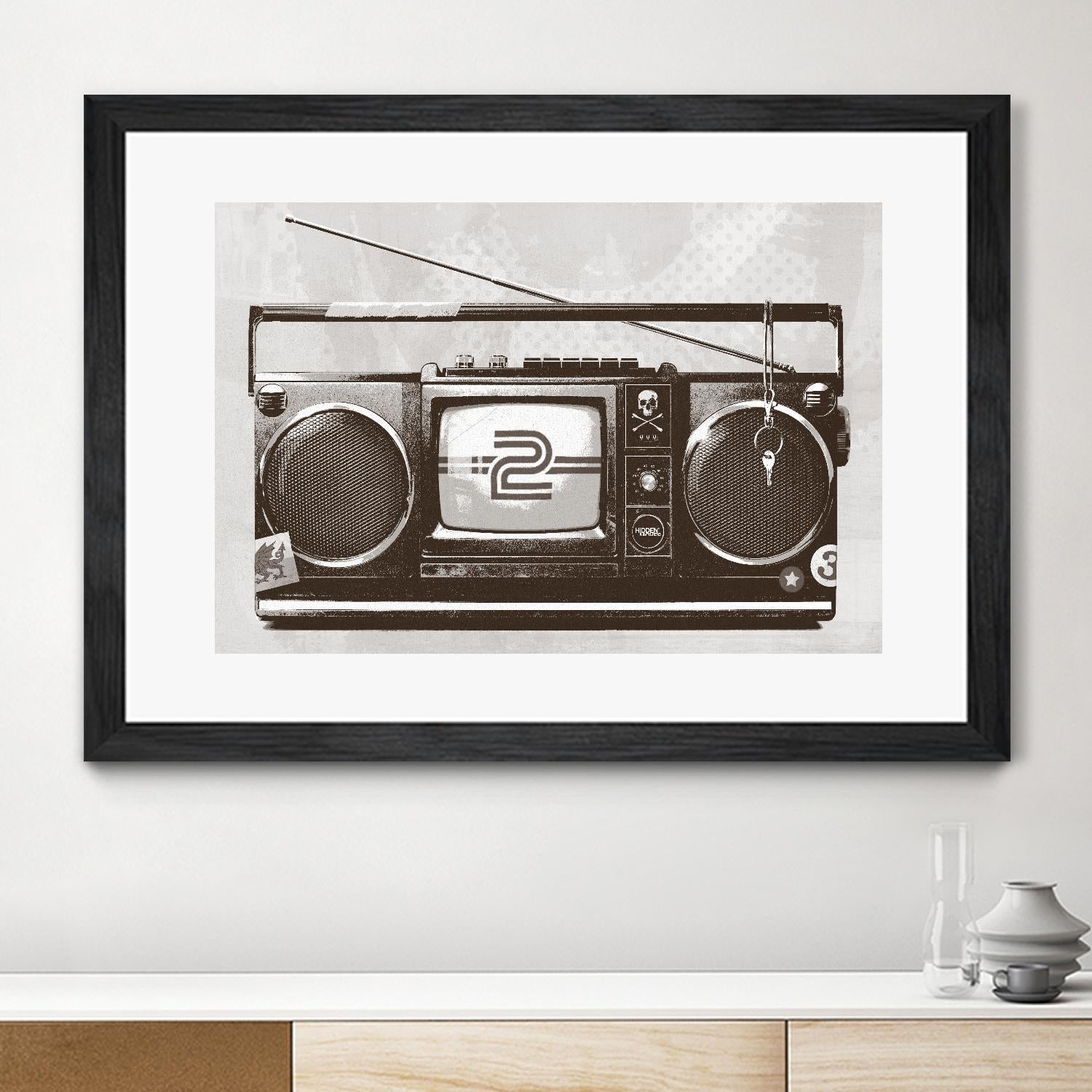 Stereo Broadcast by Hidden Moves on GIANT ART - white contemporary