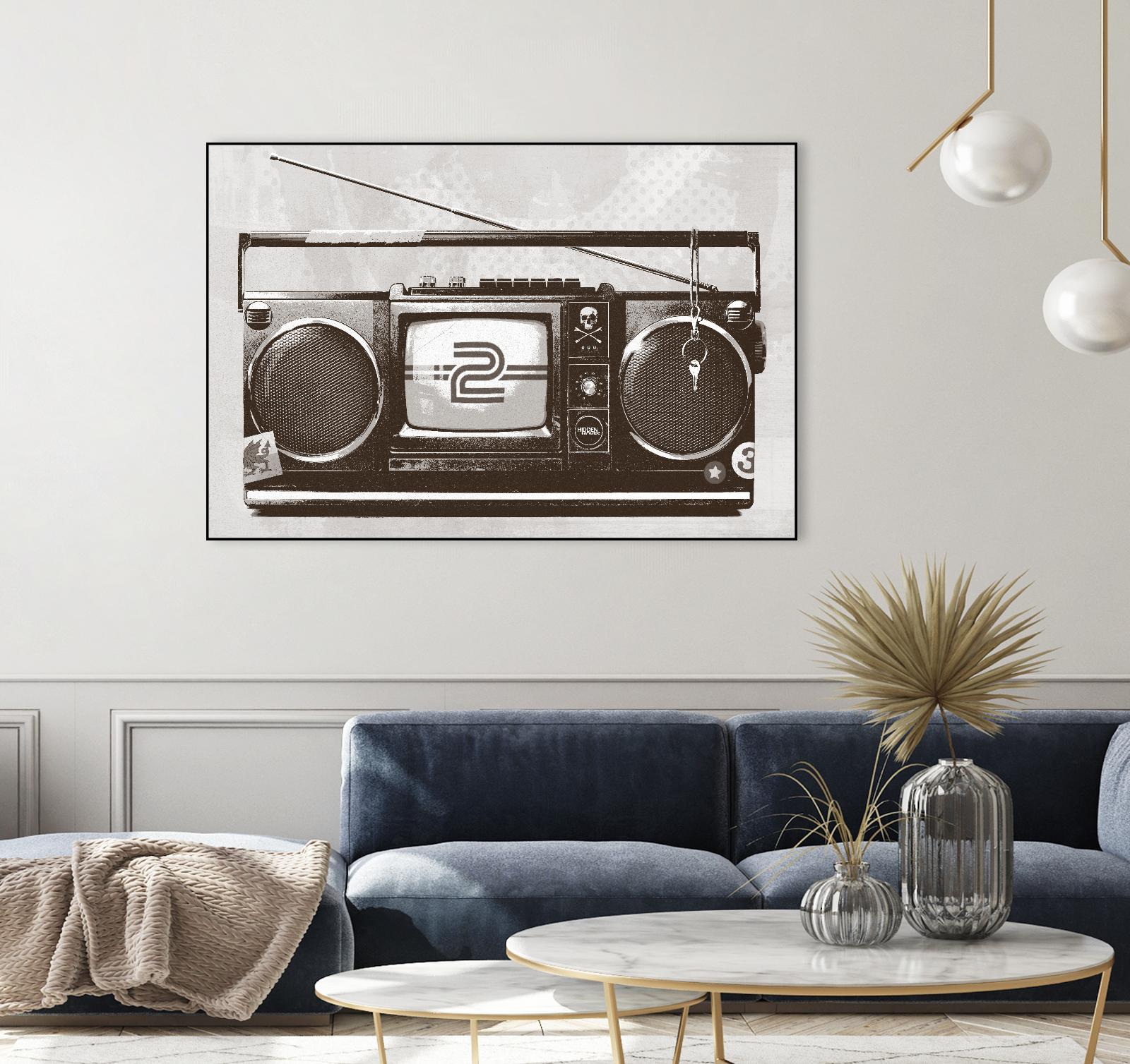 Stereo Broadcast by Hidden Moves on GIANT ART - white contemporary