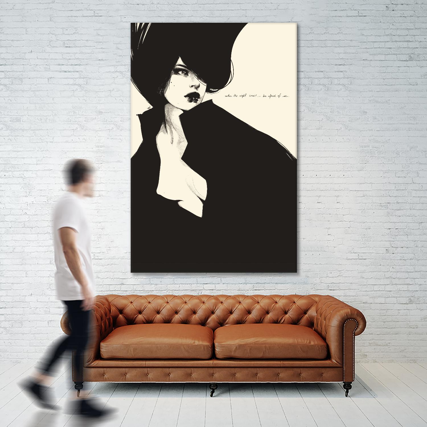 When the night comes by Manuel Rebollo on GIANT ART - yellow men and women