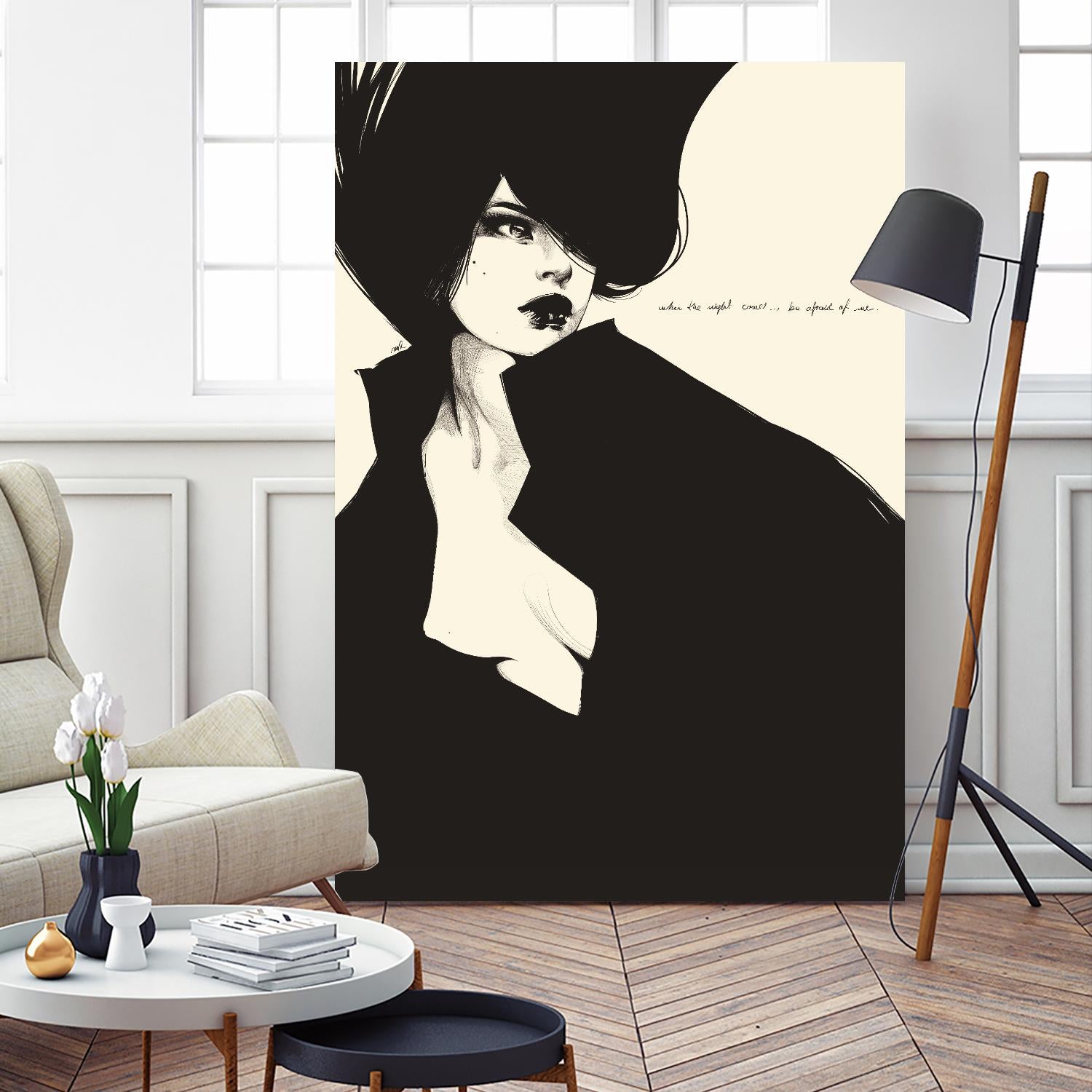 When the night comes by Manuel Rebollo on GIANT ART - yellow men and women