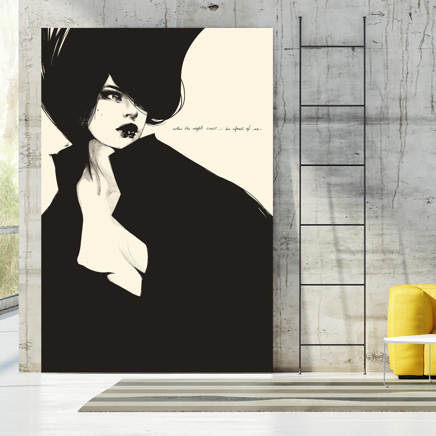 When the night comes by Manuel Rebollo on GIANT ART - yellow men and women