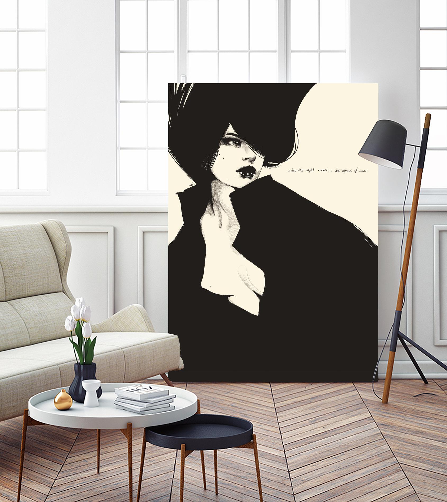 When the night comes by Manuel Rebollo on GIANT ART - yellow men and women