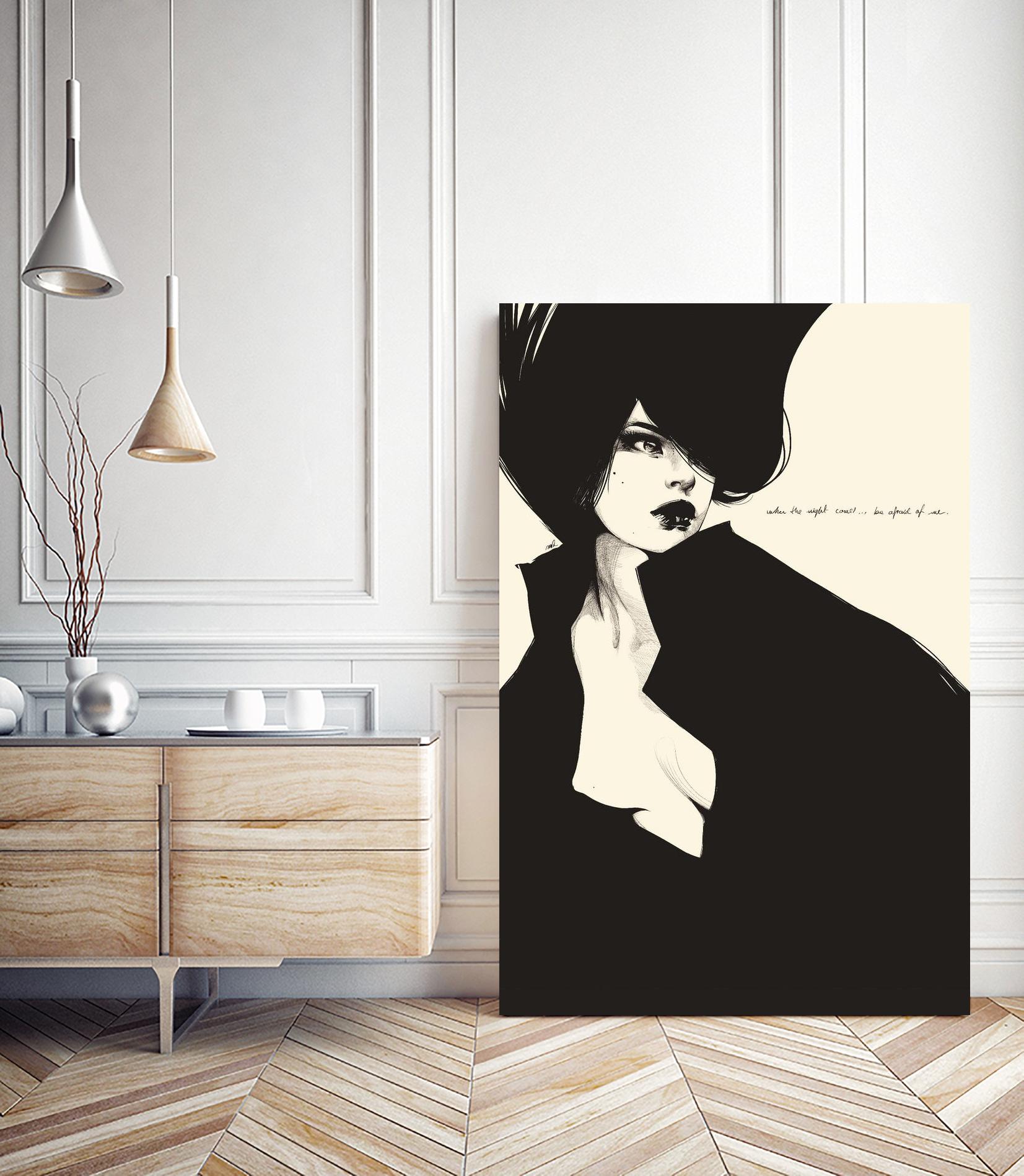 When the night comes by Manuel Rebollo on GIANT ART - yellow men and women