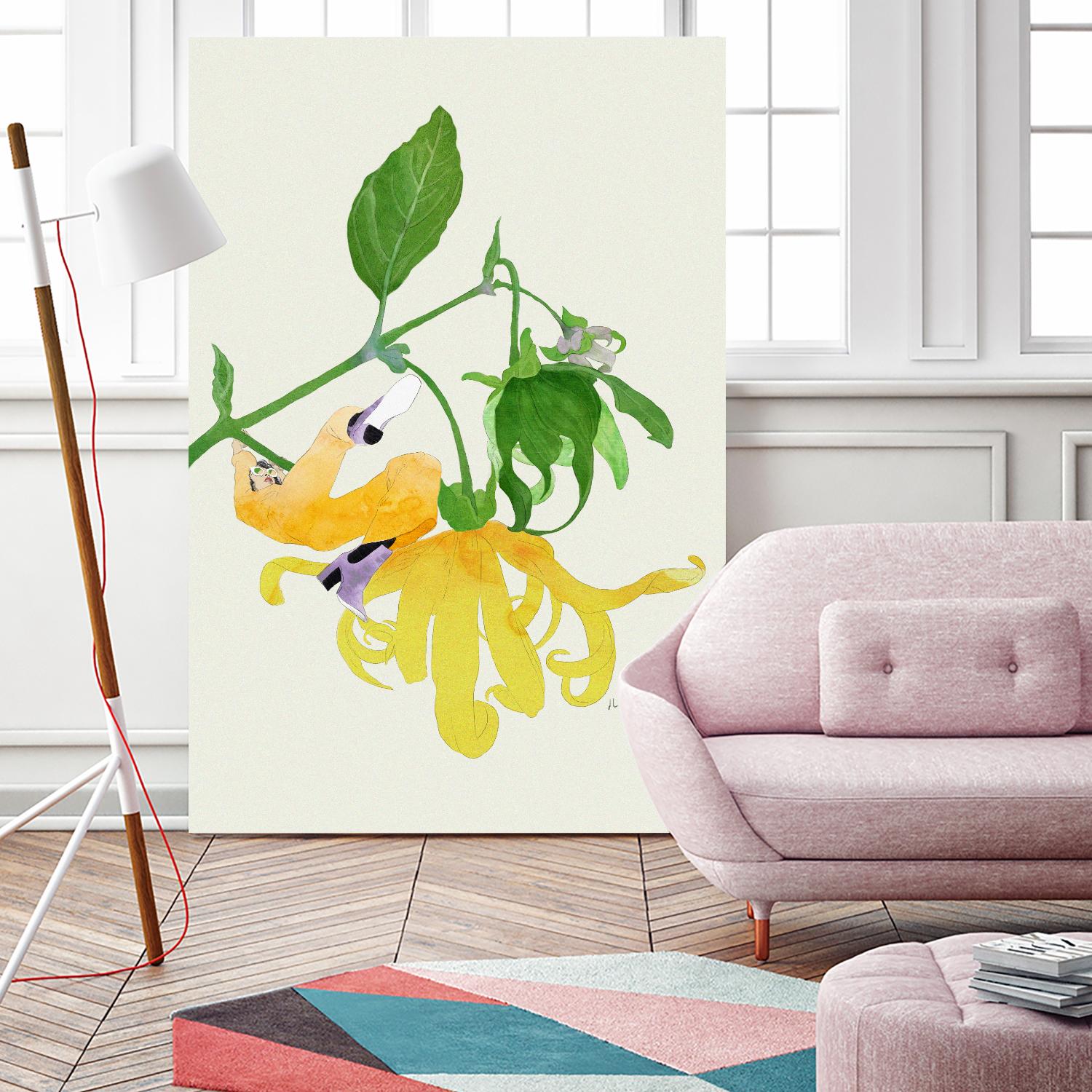 In the Garden Galaxy I by Jenny Iiz Rome on GIANT ART - beige botanical leaves